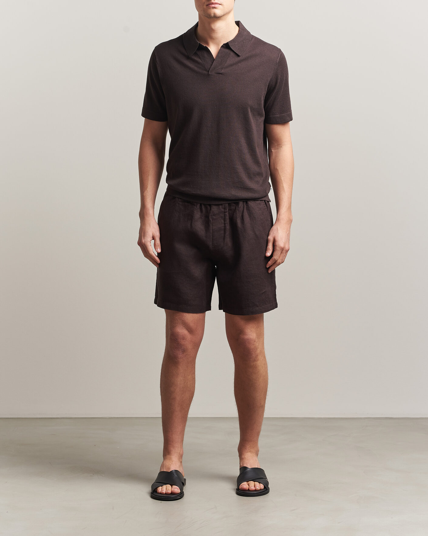 Herren | Shorts | NN07 | Gregor Linen Drawstring Shorts Dusky Port