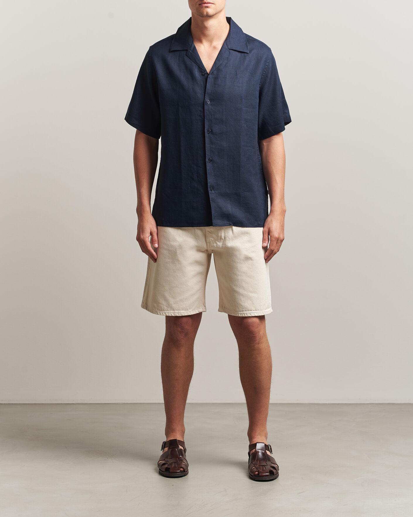 Herren | Hemden | NN07 | Julio Linen Resort Shirt Navy Blue