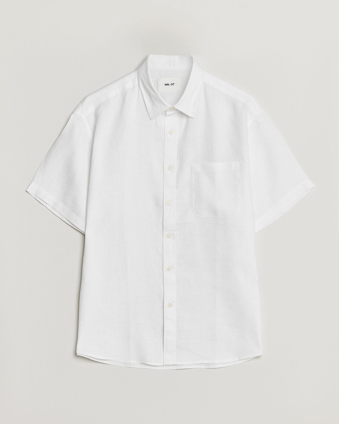 Herren | Hemden | NN07 | Deon Linen Short Sleeve Shirt White