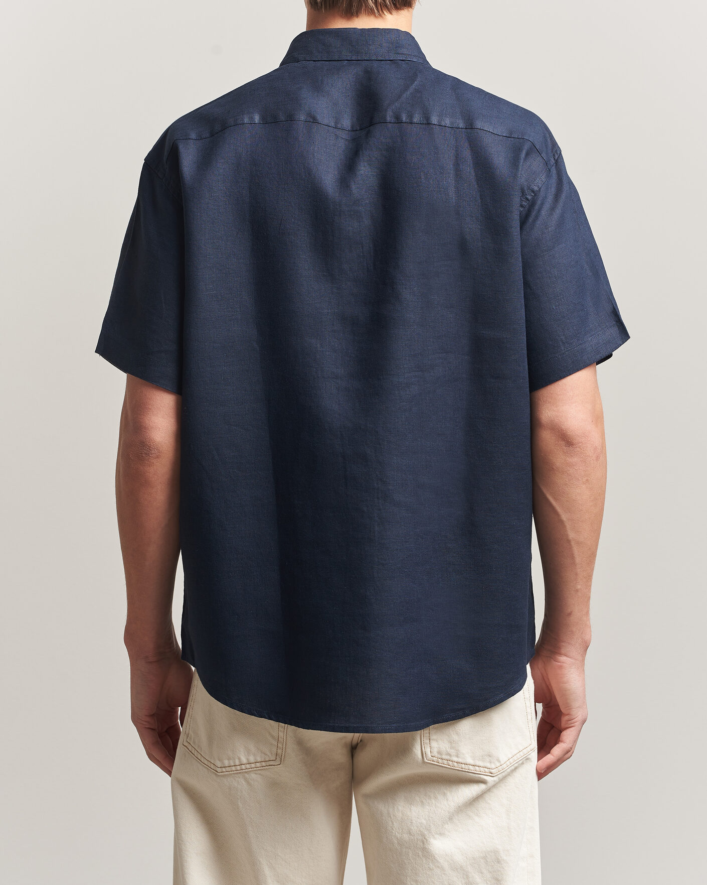 Herren | Hemden | NN07 | Deon Linen Short Sleeve Shirt Navy Blue