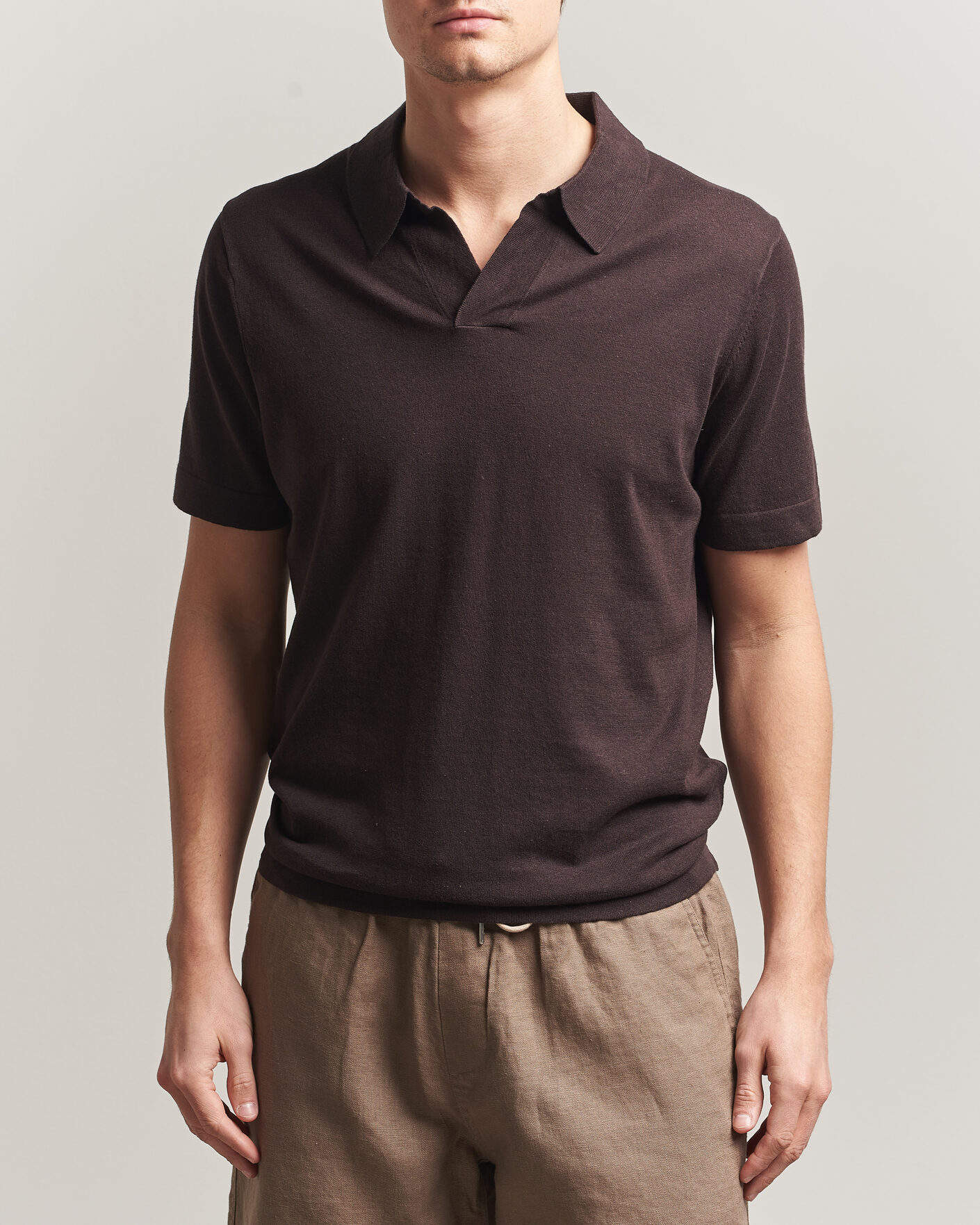 Herren | Poloshirts | NN07 | Ryan Cotton/Linen Polo Dusky Port