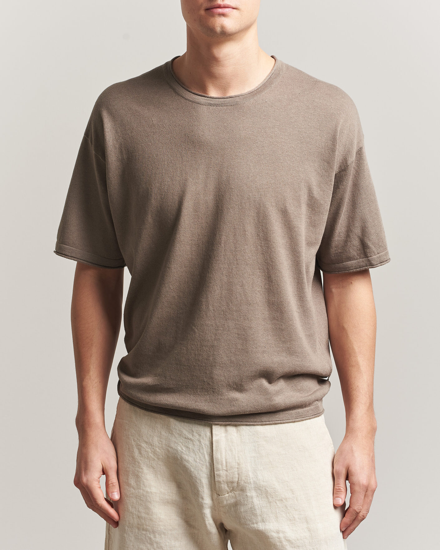 Herren | T-Shirts | NN07 | Ryan Cotton/Linen T-Shirt Clay Mirage