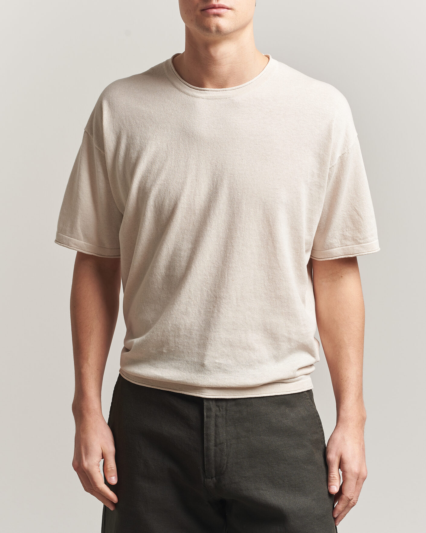 Herren | T-Shirts | NN07 | Ryan Cotton/Linen T-Shirt Oat