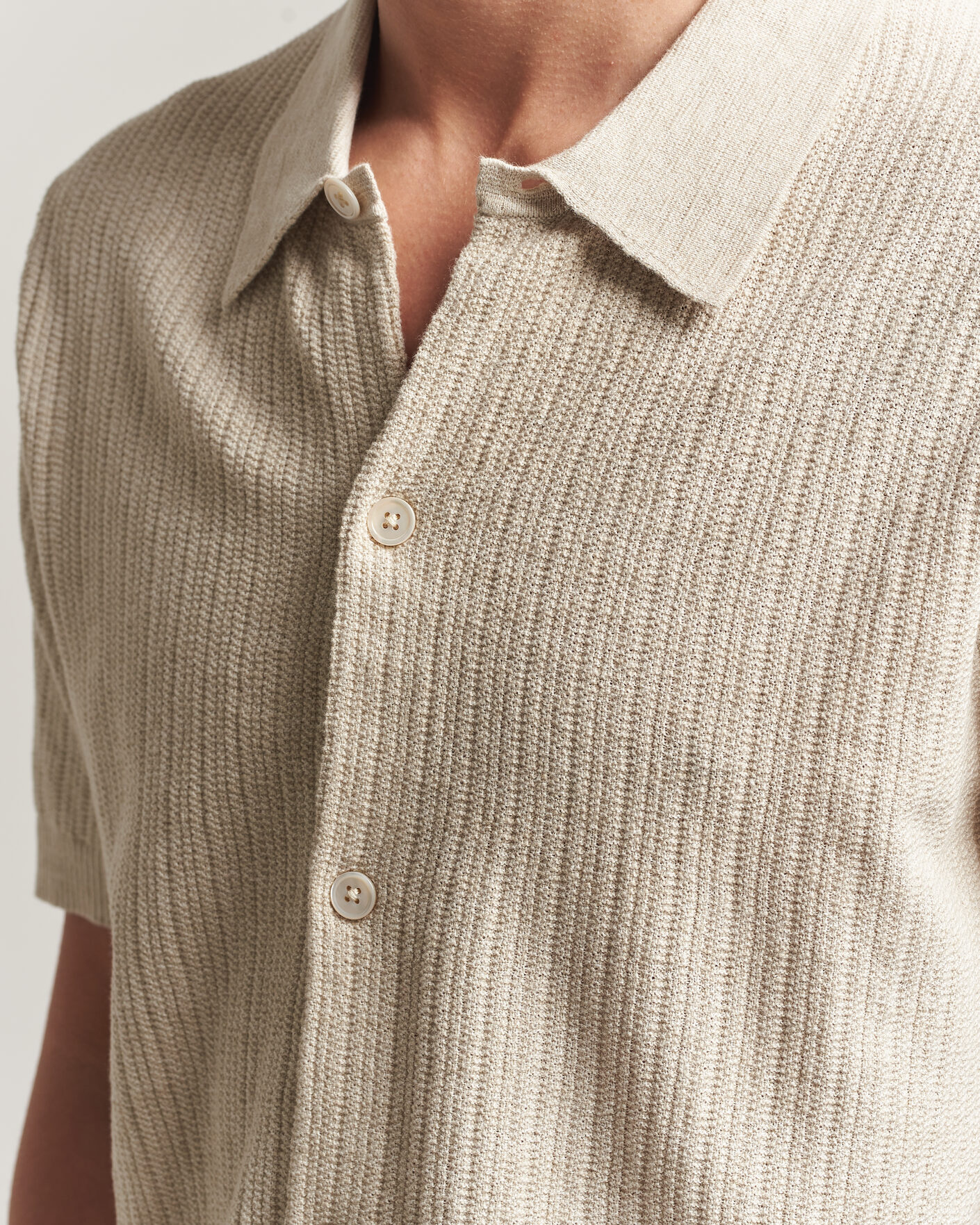 Herren | Hemden | NN07 | Nolan Knitted Short Sleeve Shirt Ivory