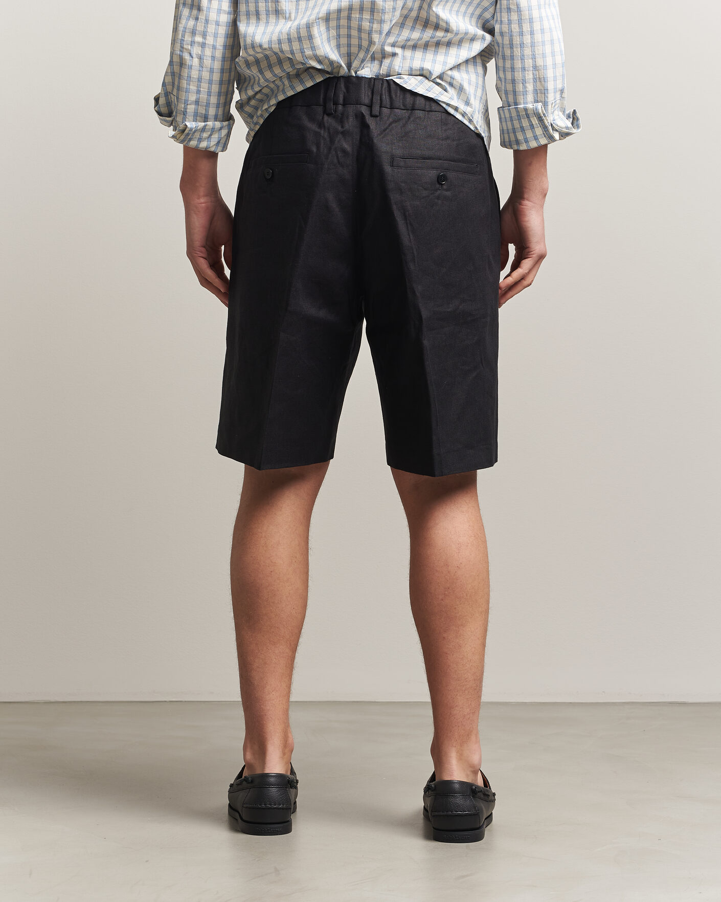 Herren | Shorts | NN07 | Kay Relaxed Fit Linen Drawstring Shorts Black