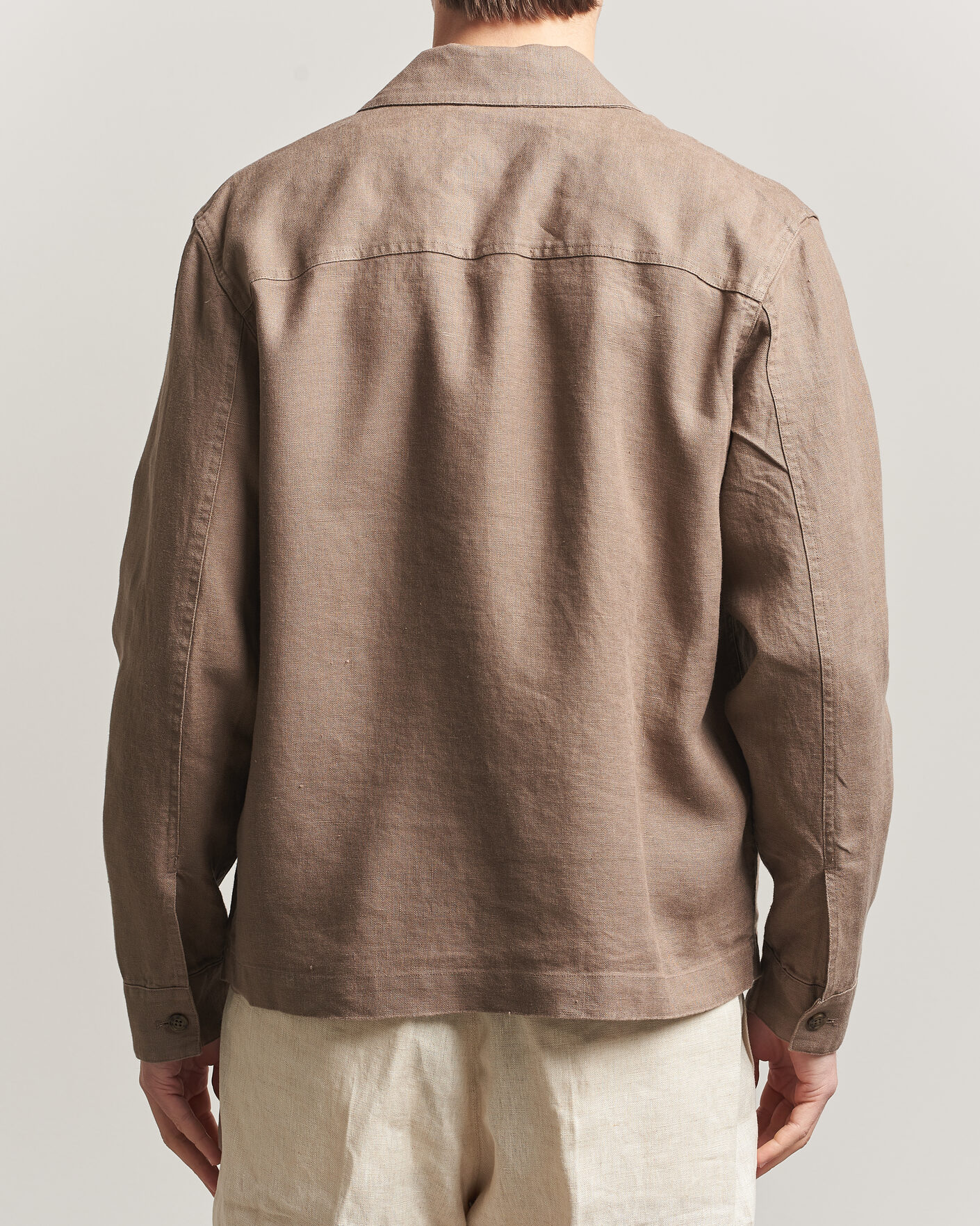 Herren | Hemden | NN07 | Alban Linen Full Zip Overshirt Clay Mirage