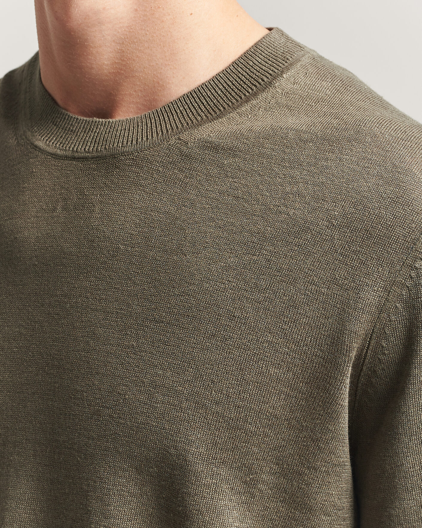 Herren | Pullover | NN07 | Ted Linen Knitted Sweater Capers Green