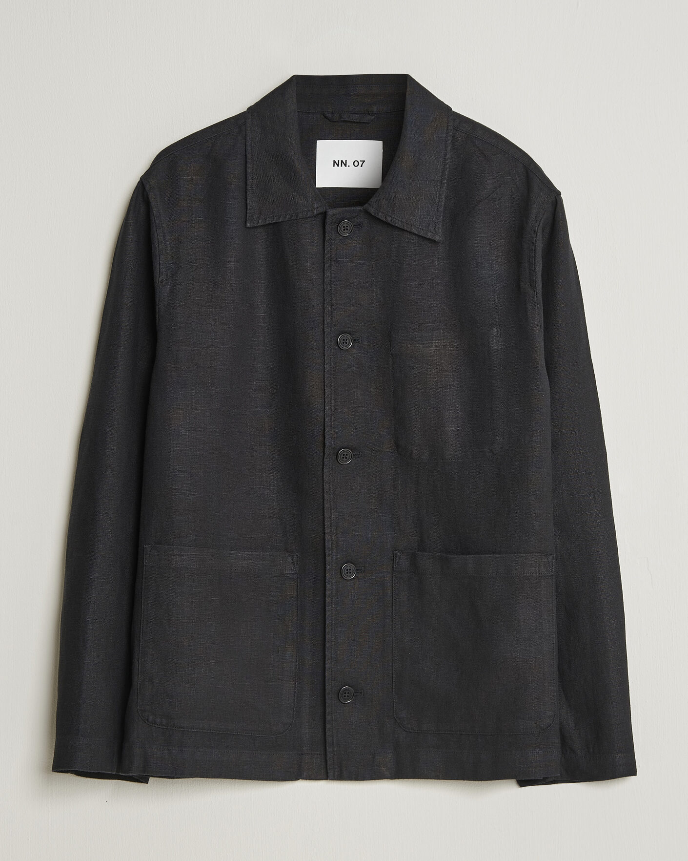 Herren |  | NN07 | Morgan Linen Overshirt Black