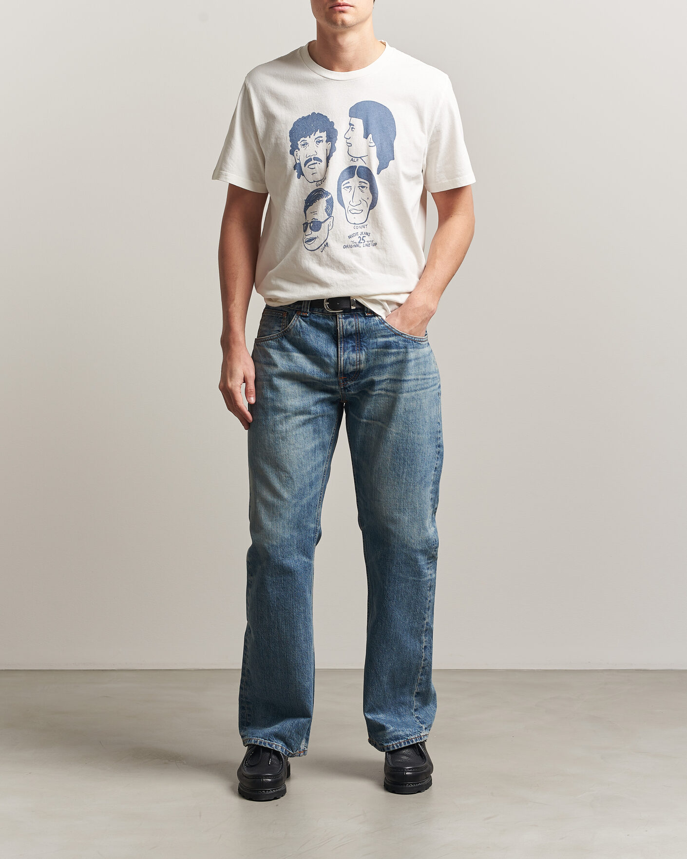 Herren | T-Shirts | Nudie Jeans | Roy Fab Four T-Shirt Chalk White