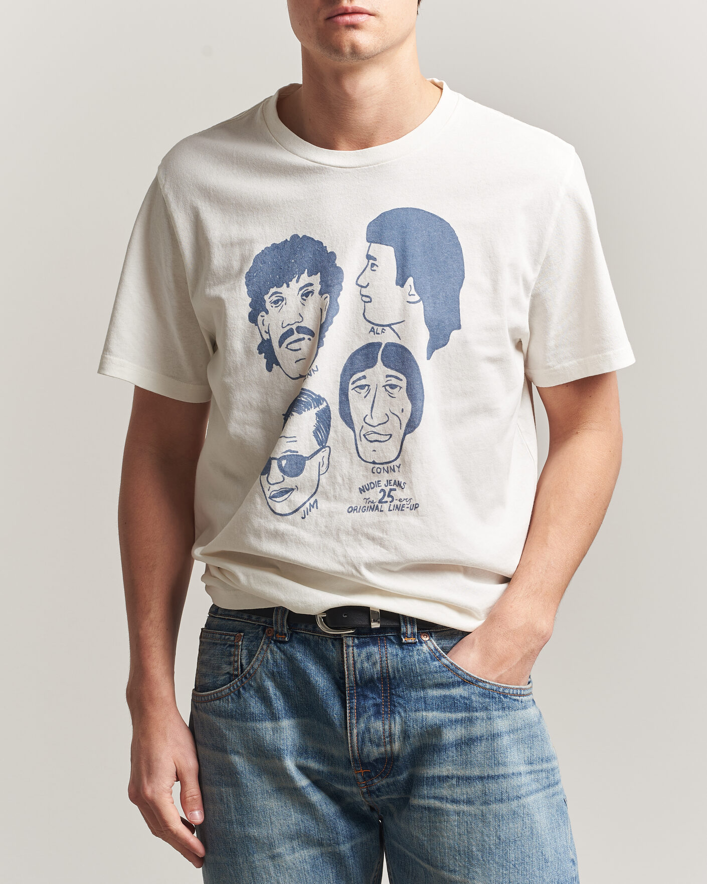 Herren | T-Shirts | Nudie Jeans | Roy Fab Four T-Shirt Chalk White