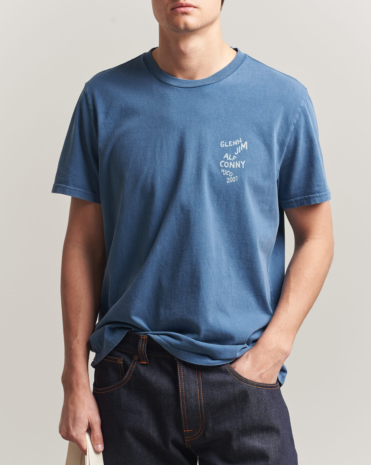 Herren | T-Shirts | Nudie Jeans | Roy OG Line-Up T-Shirt French Blue