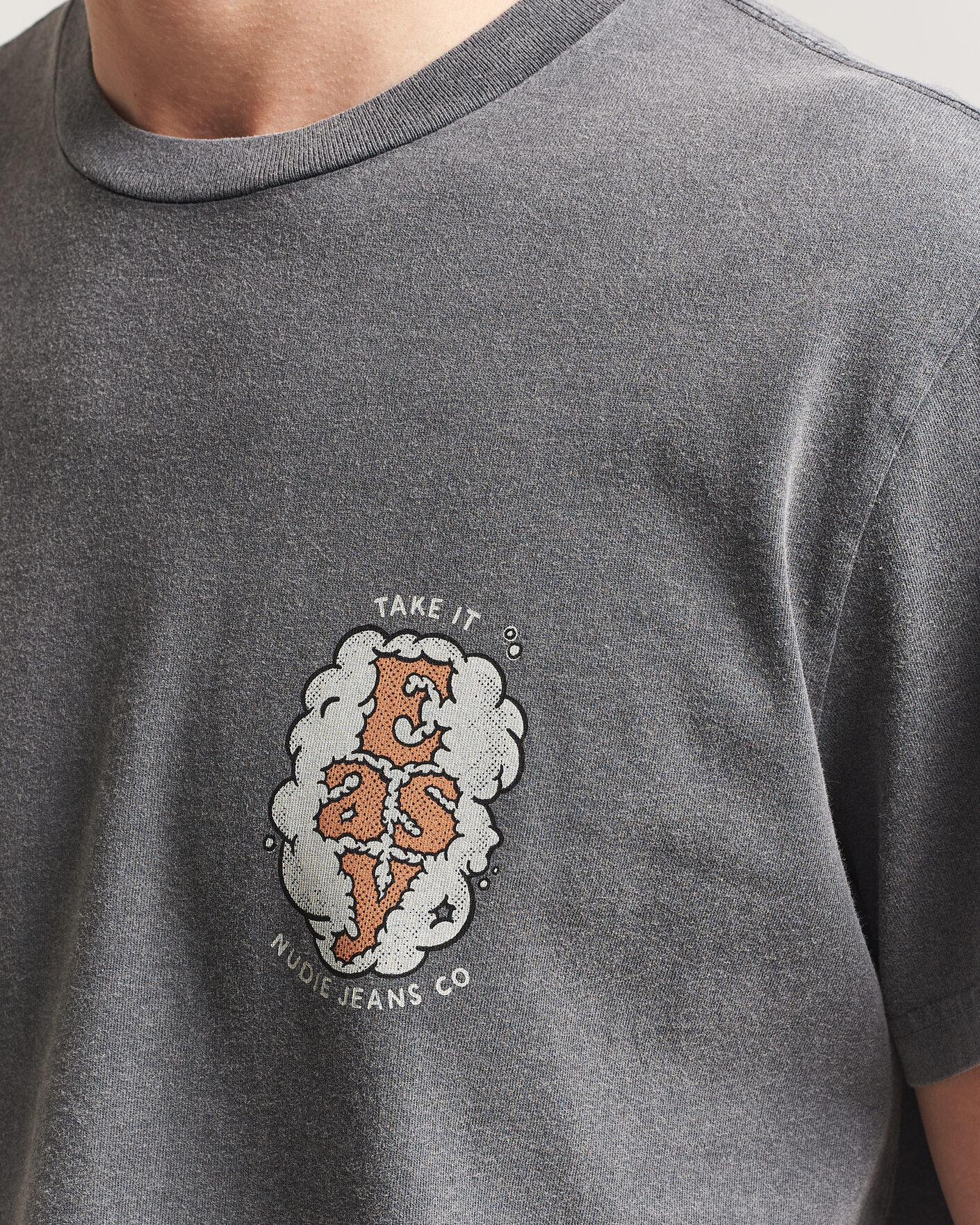 Herren | T-Shirts | Nudie Jeans | Roy Easy Cloud T-Shirt Antracite