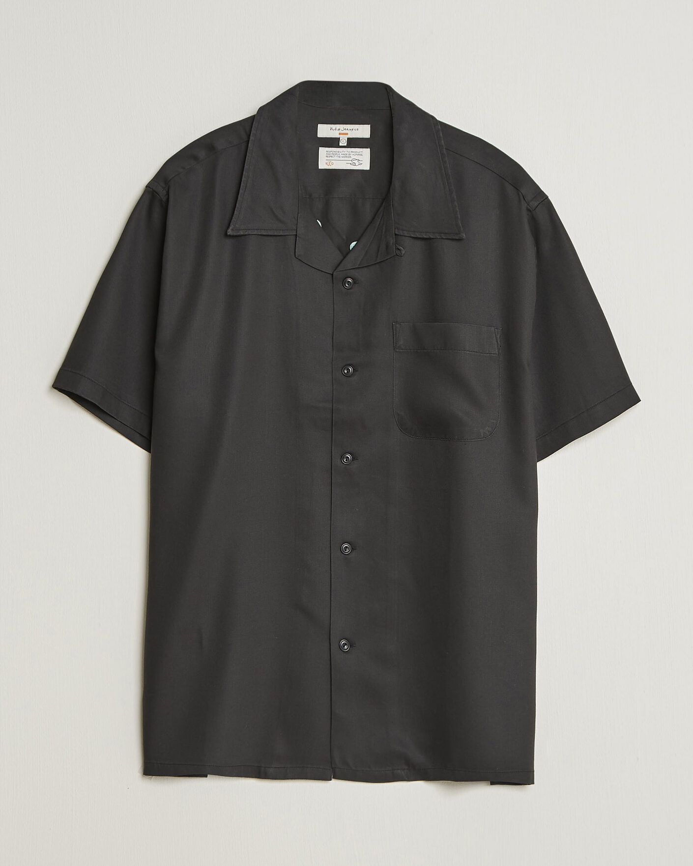 Herren | Hemden | Nudie Jeans | Arthur Bowling Shirt Saftey Pi Black