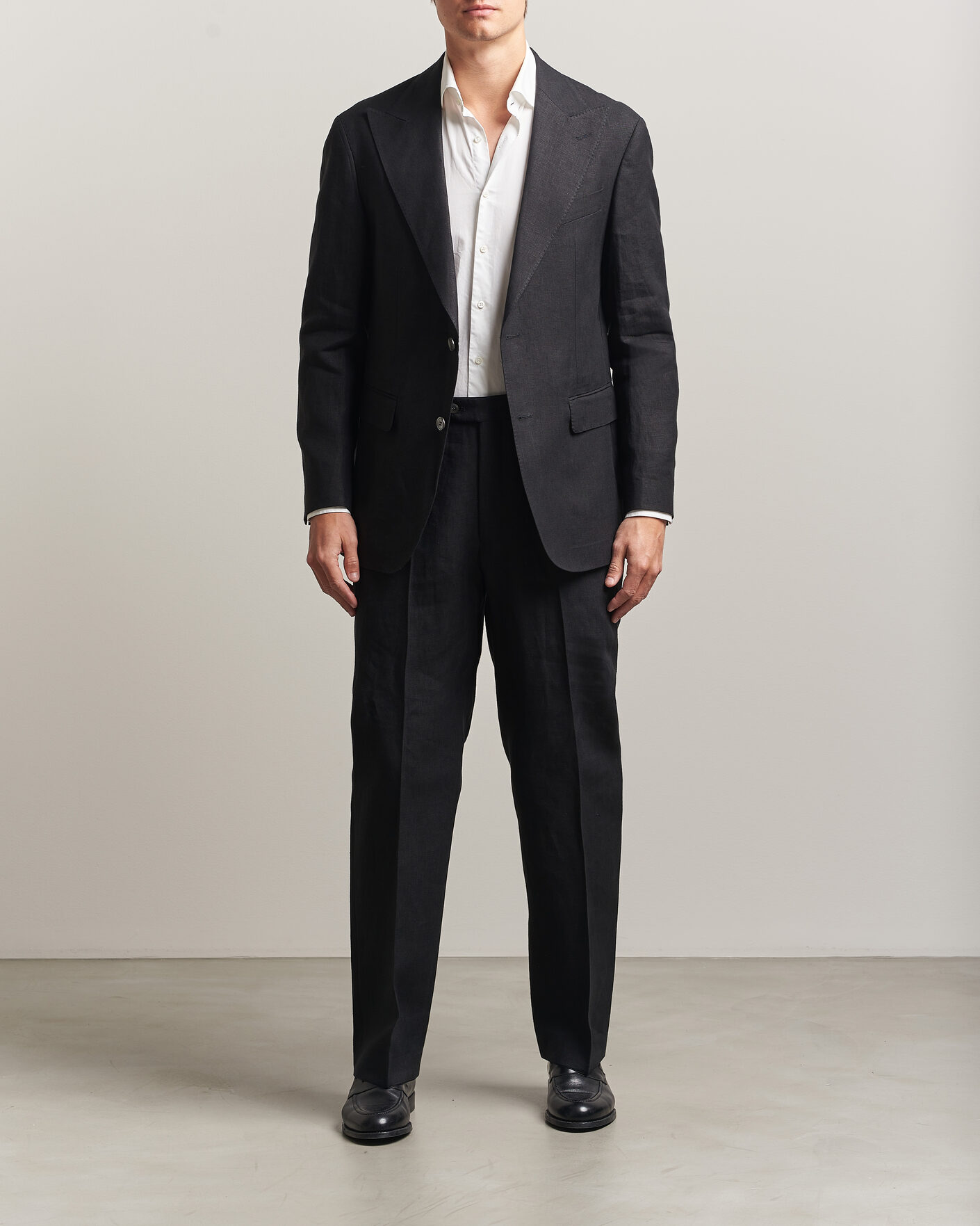 Herren | Sakkos | Oscar Jacobson | Rufus Soft Linen Blazer Black