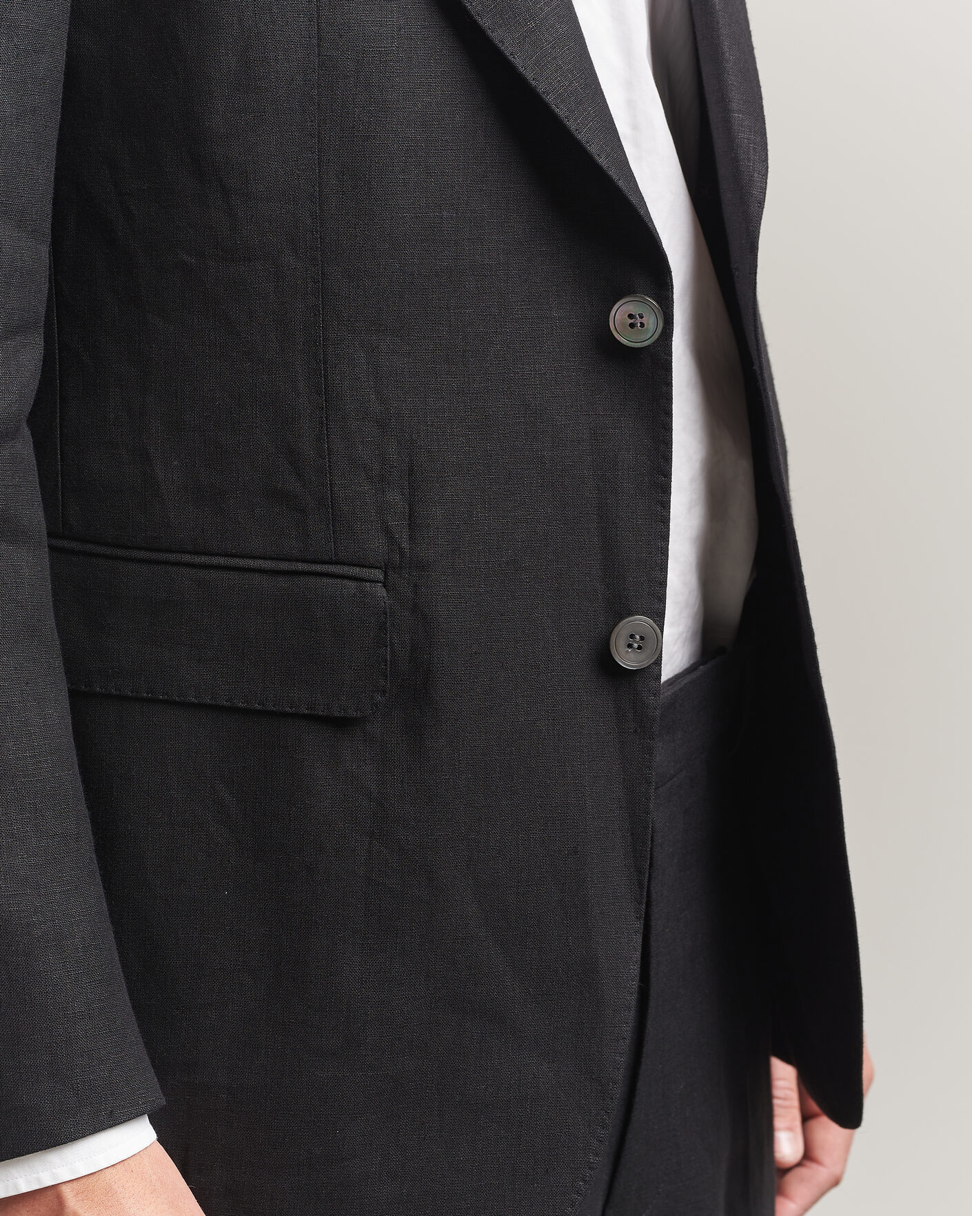 Herren | Sakkos | Oscar Jacobson | Rufus Soft Linen Blazer Black