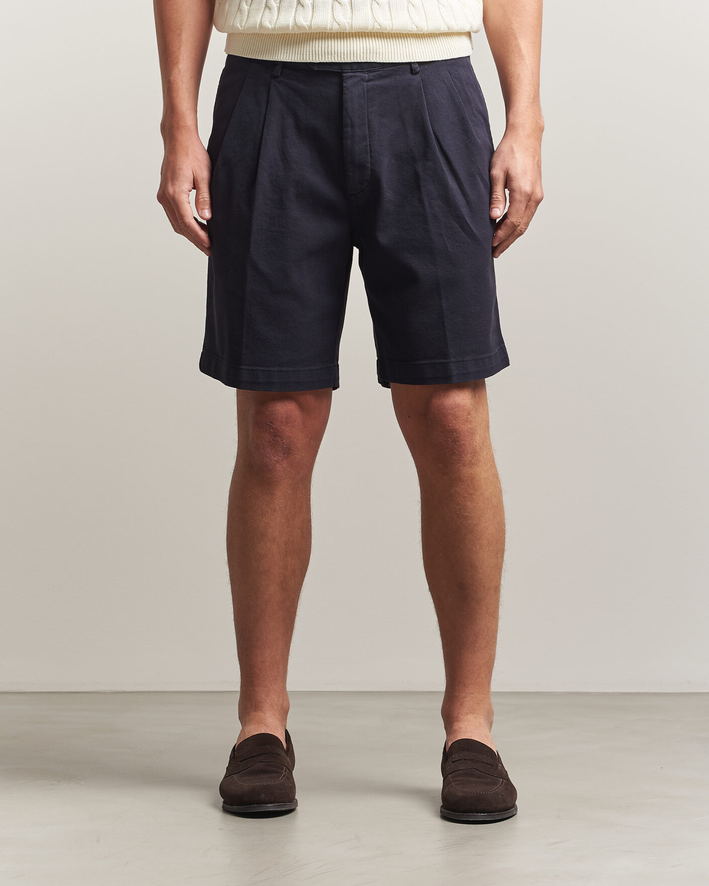 Herren | Shorts | Oscar Jacobson | Tanker Pleat Shorts Navy