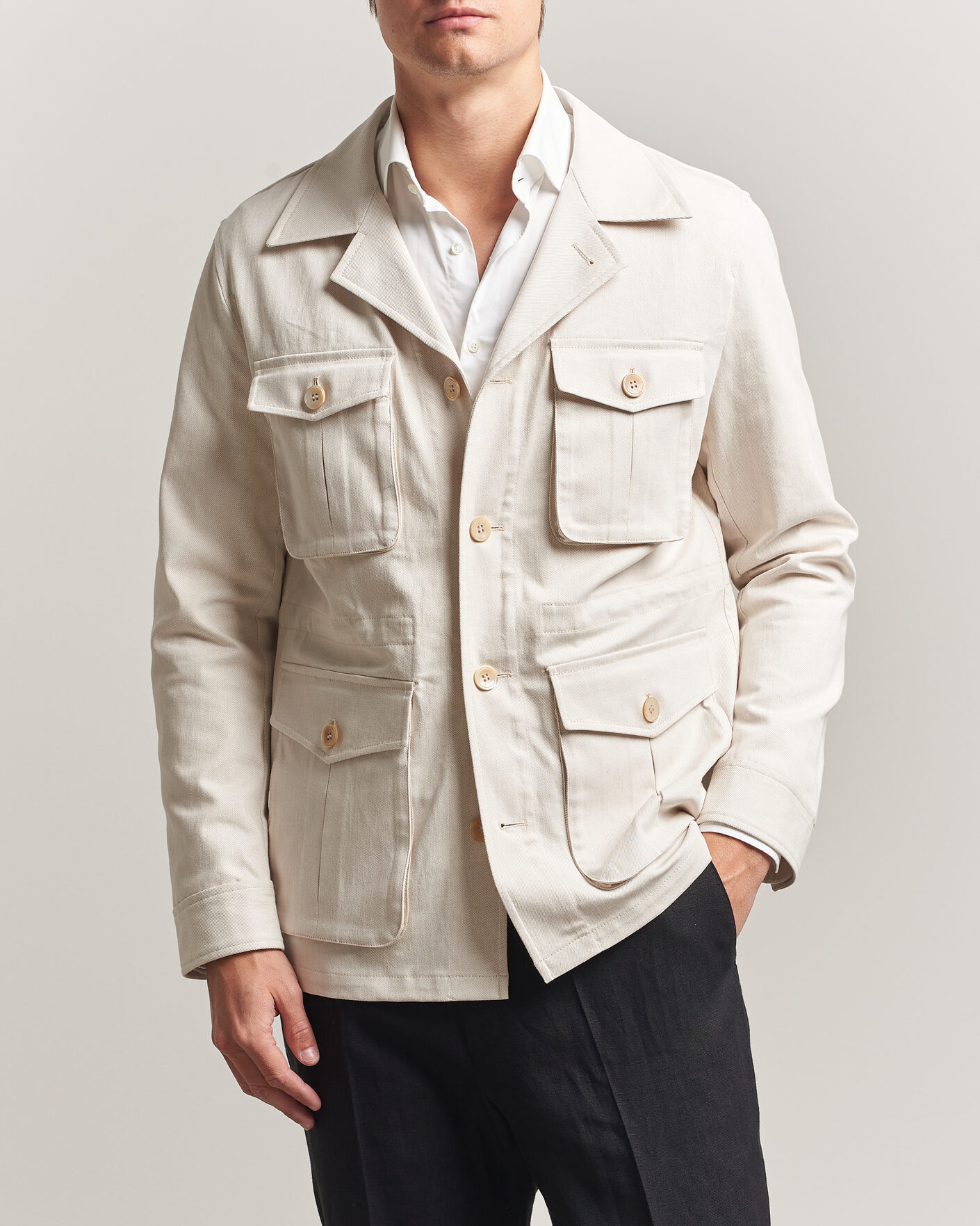 Herren | Jacken | Oscar Jacobson | Sirolo Shirt Jacket Off White