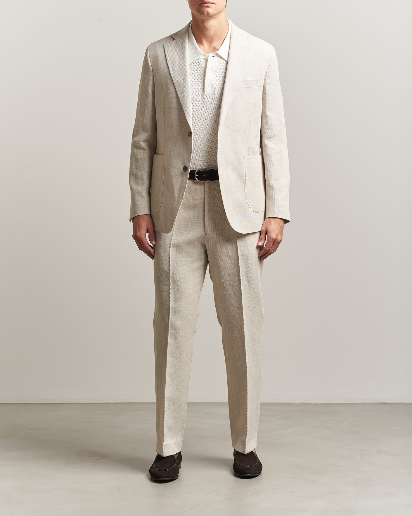 Herren | Sakkos | Oscar Jacobson | Ferry Patch Cotton/Linen Blazer Off White