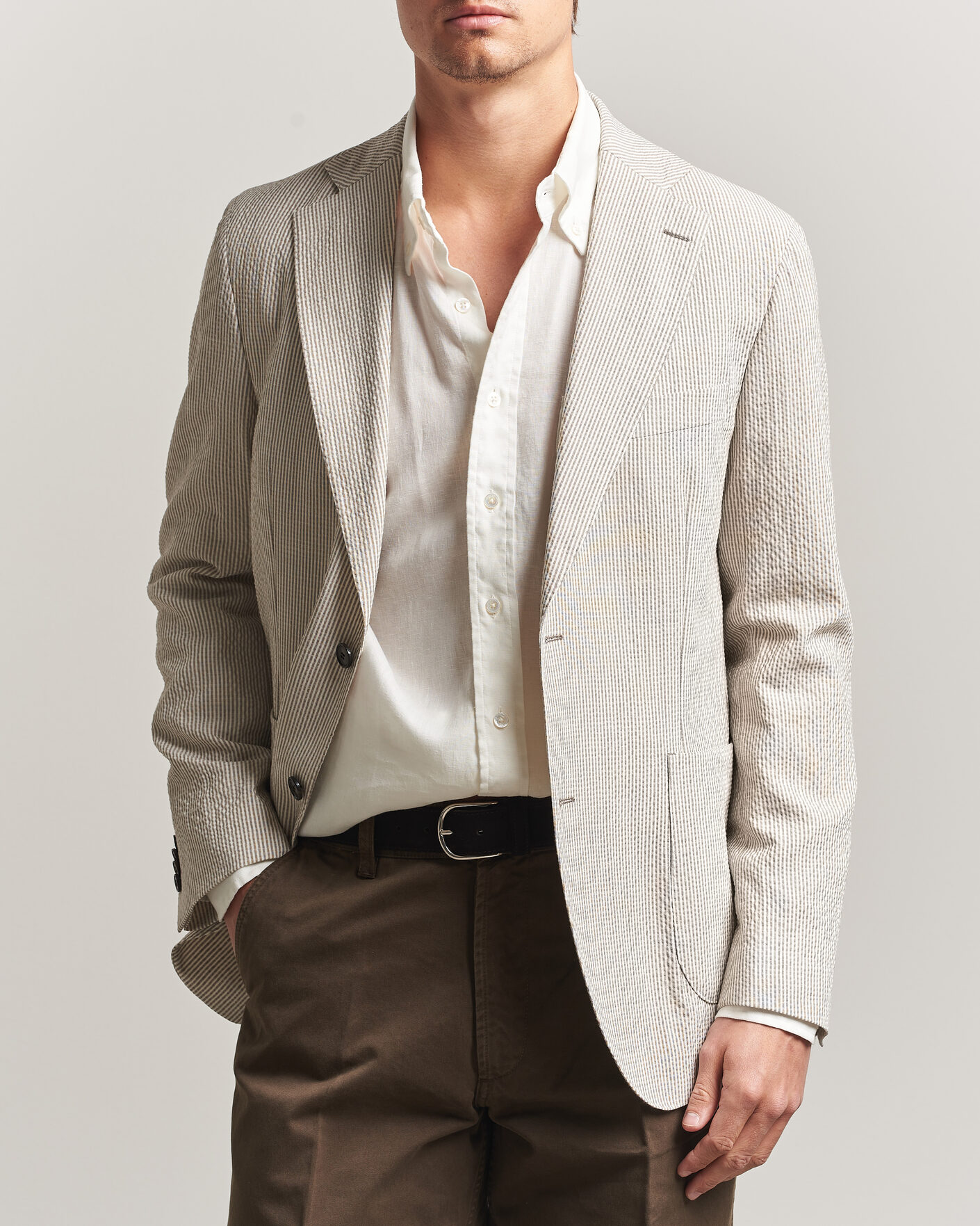 Herren | Sakkos | Oscar Jacobson | Ferry Patch Soft Blazer Brindle Beige