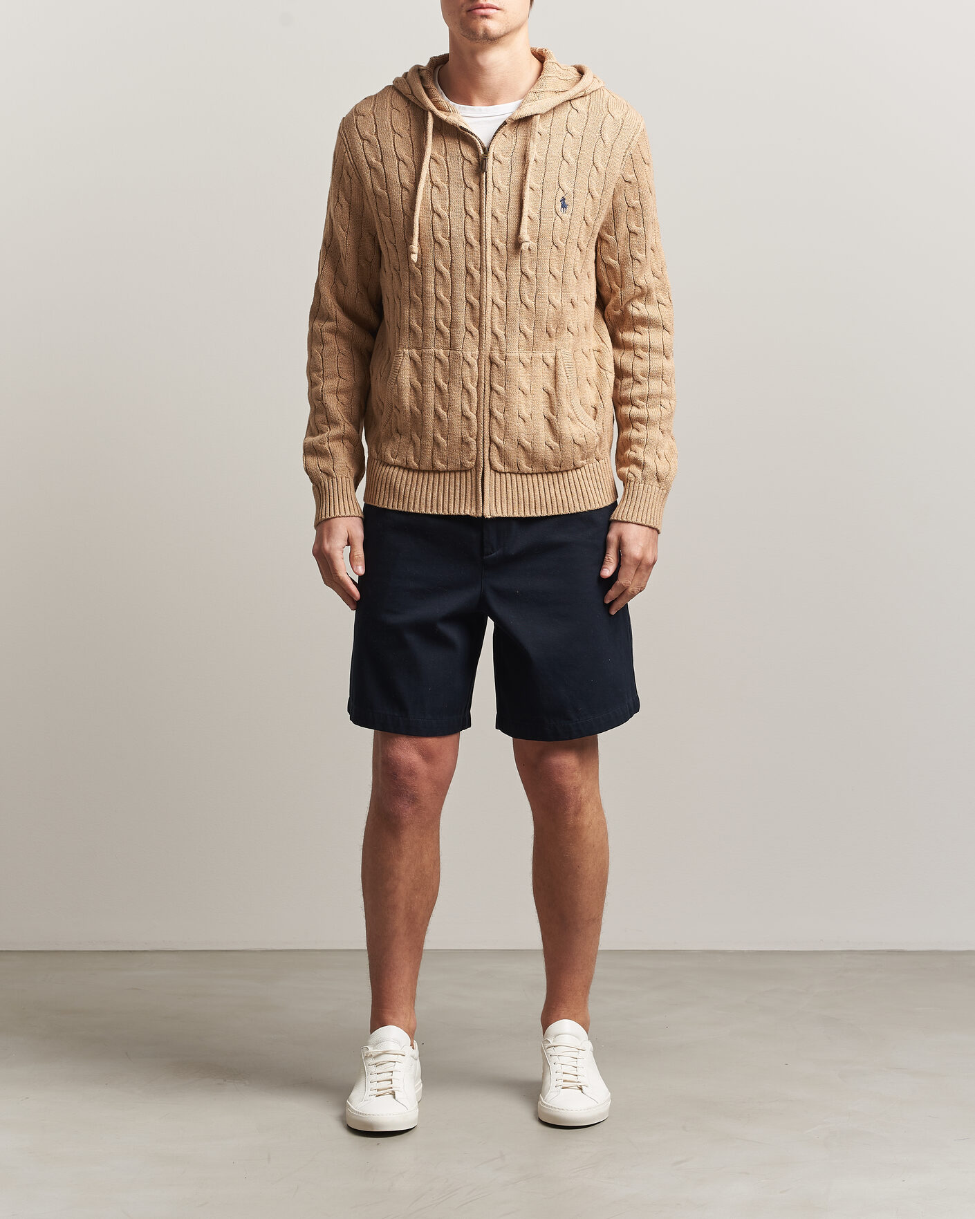 Herren | Pullover | Polo Ralph Lauren | Knitted Full Zip Sweater Camel Melange