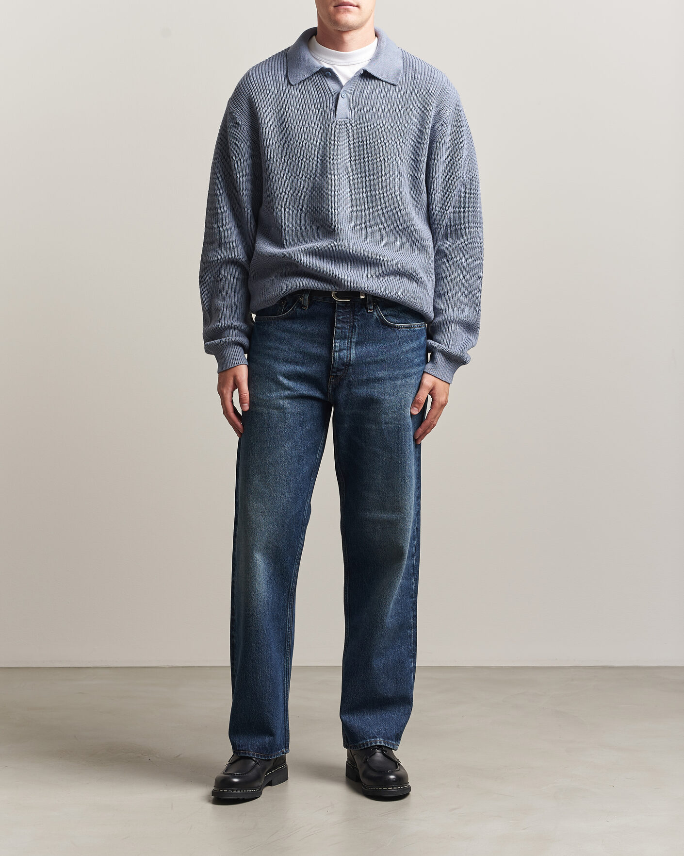 Herren | Pullover | Carhartt WIP | Miles Knitted Cotton Polo Shad Blue
