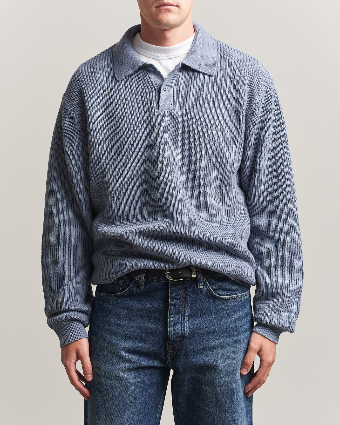 Herren | Pullover | Carhartt WIP | Miles Knitted Cotton Polo Shad Blue