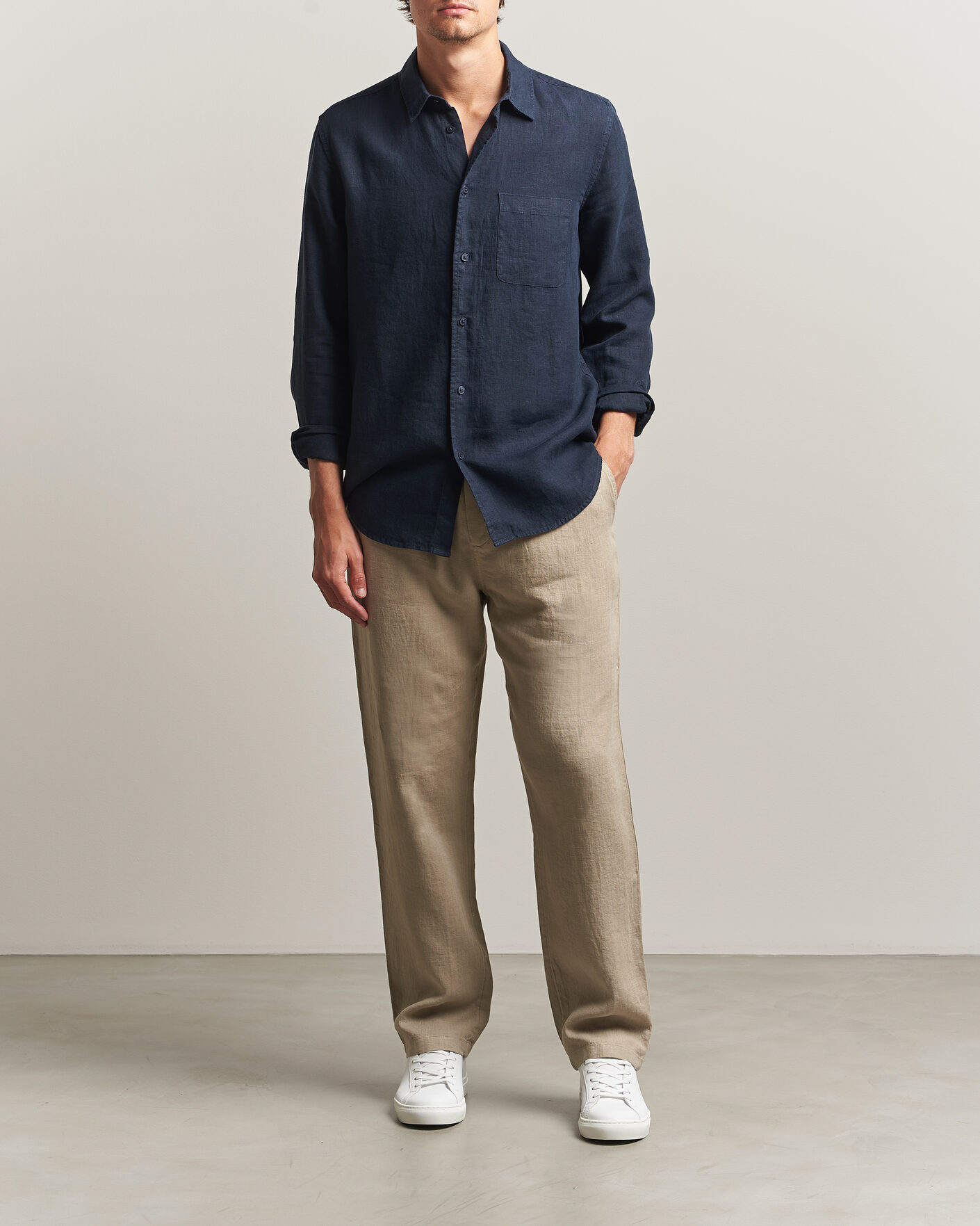 Herren | Hosen | Samsøe Samsøe | Jabari Linen Drawstring Trousers Aluminum