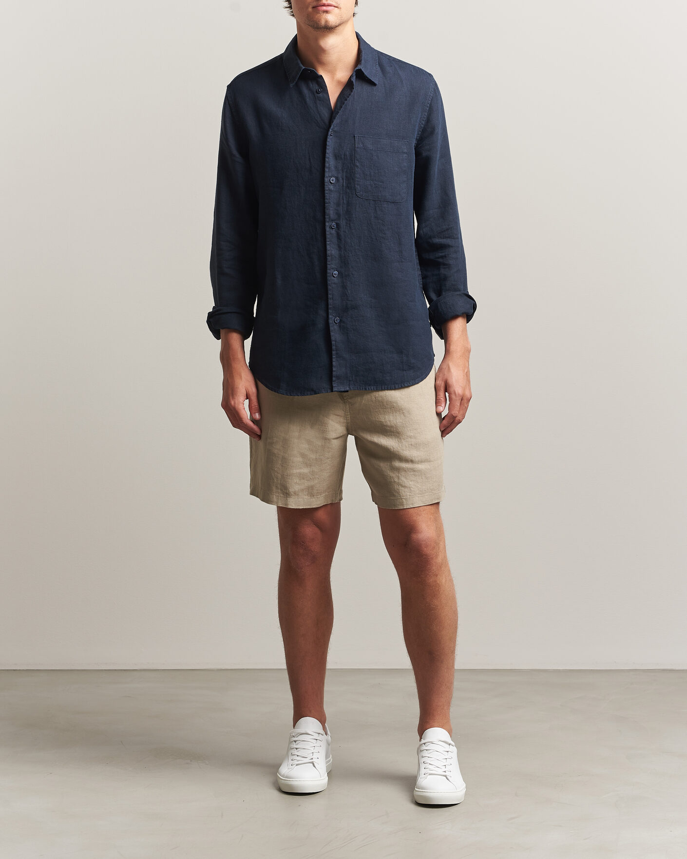 Herren | Shorts | Samsøe Samsøe | Jabari Linen Drawstring Shorts Aluminum