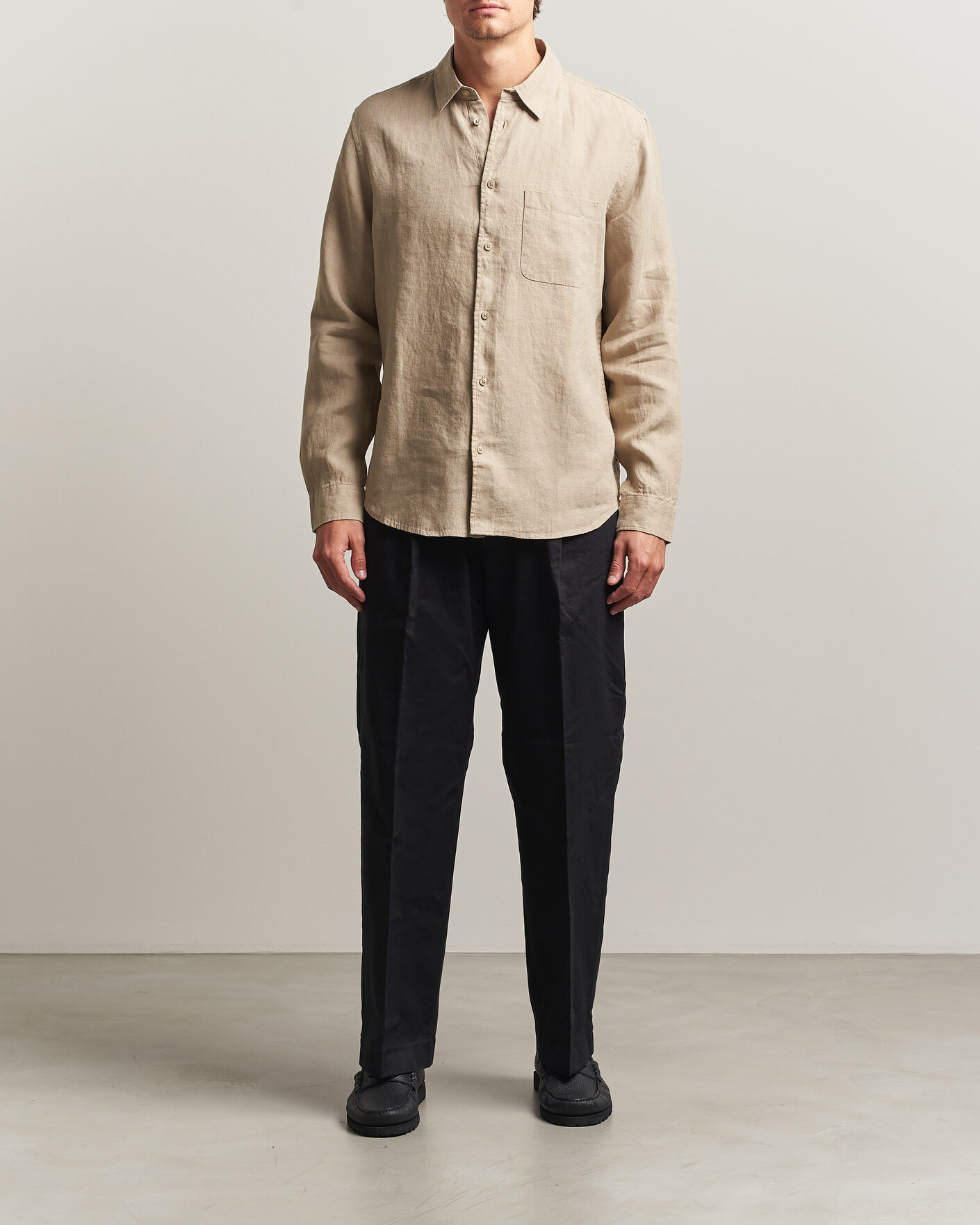Herren | Hemden | Samsøe Samsøe | Liam Linen Shirt Aluminum
