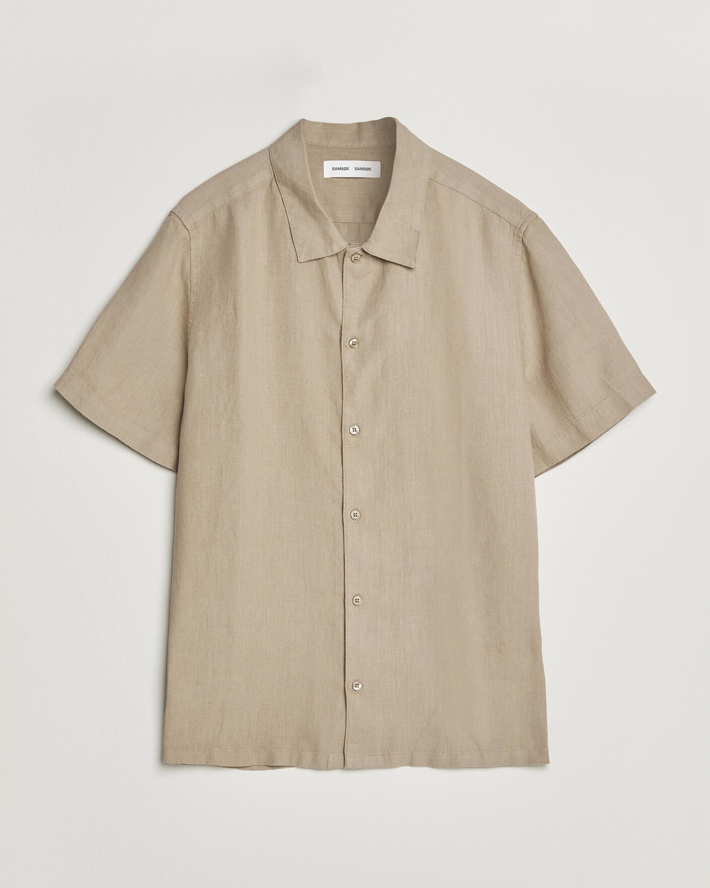 Herren | Hemden | Samsøe Samsøe | Avan Linen Short Sleeve Shirt Aluminum