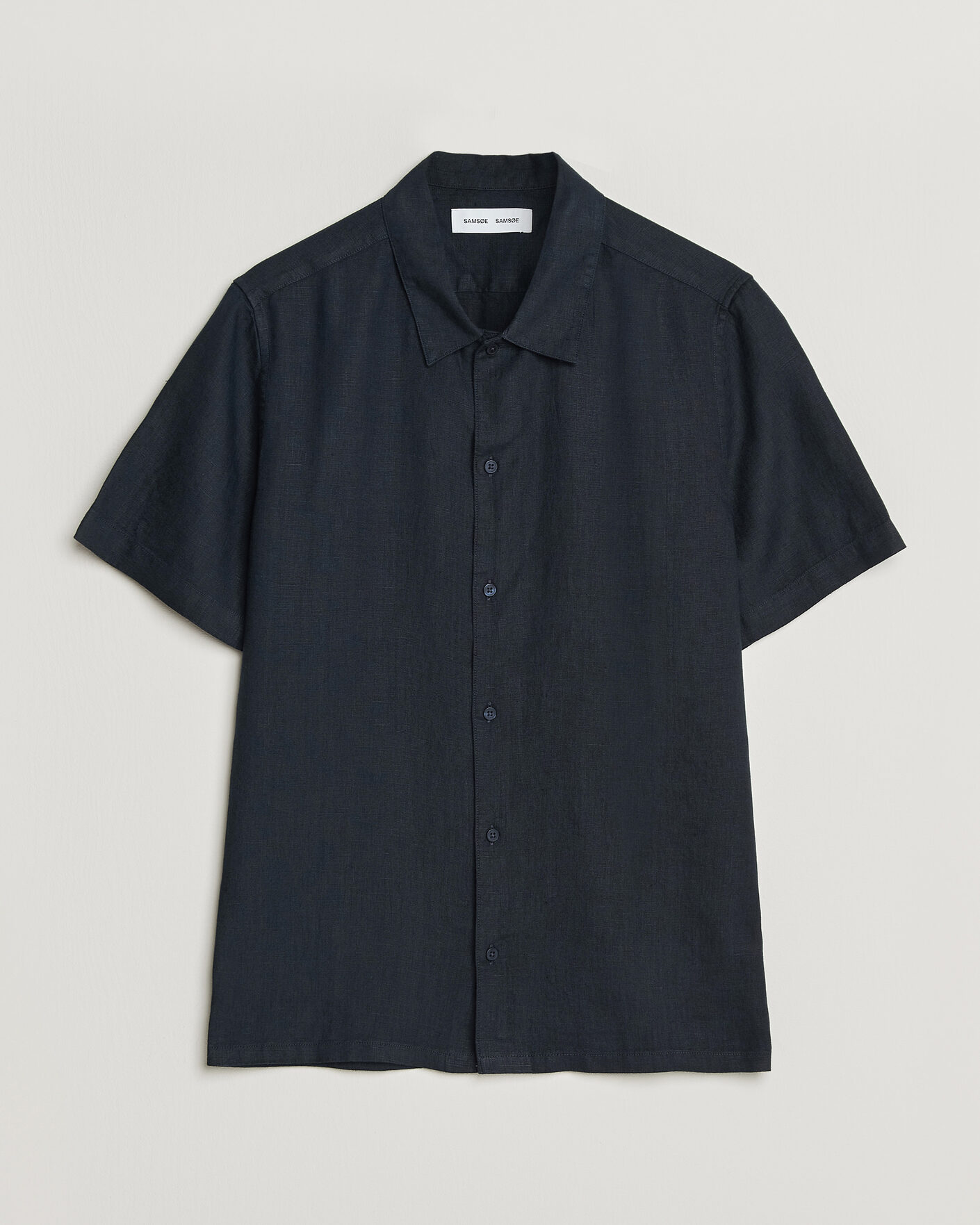 Herren | Hemden | Samsøe Samsøe | Avan Linen Short Sleeve Shirt Salute Navy