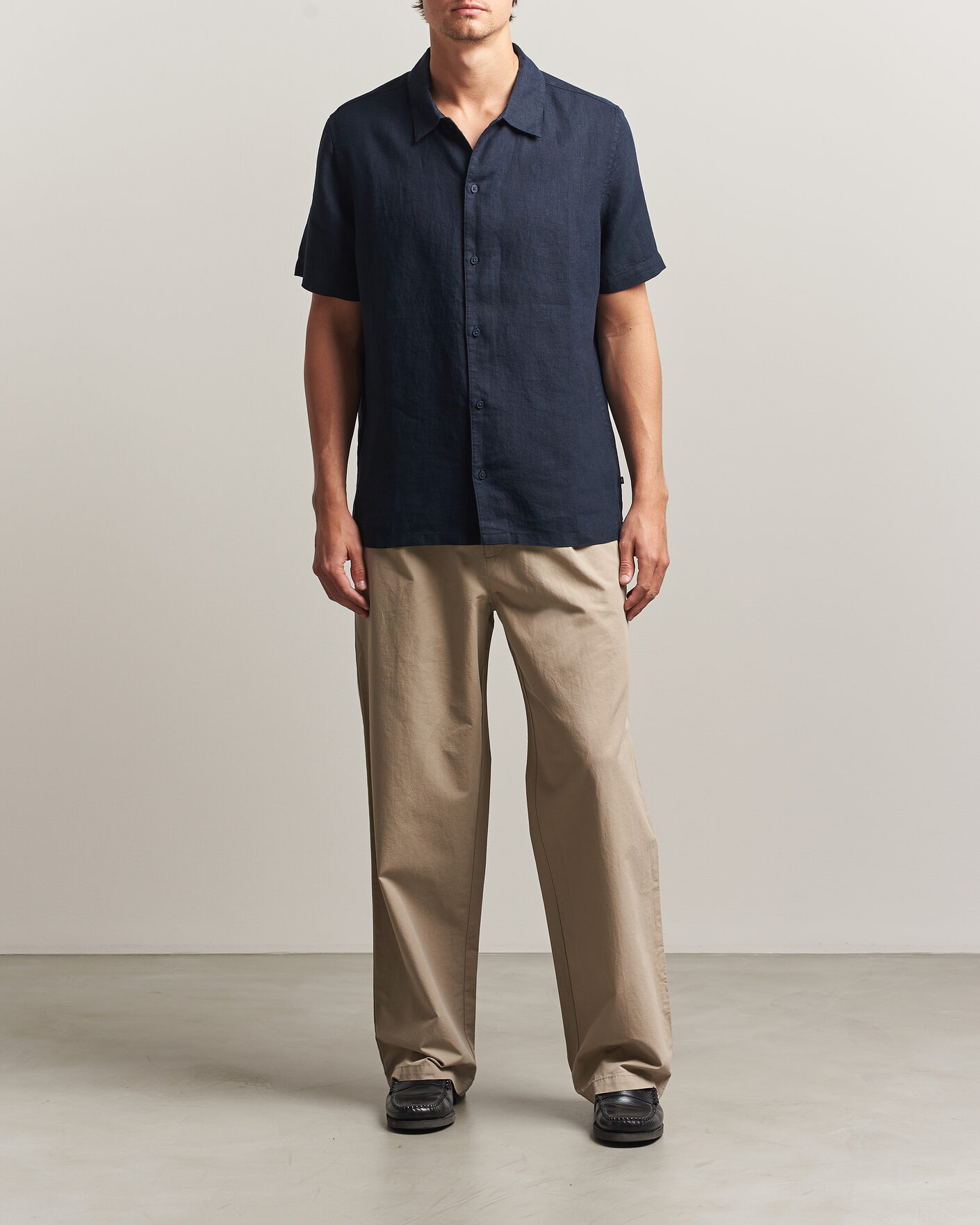 Herren | Hemden | Samsøe Samsøe | Avan Linen Short Sleeve Shirt Salute Navy