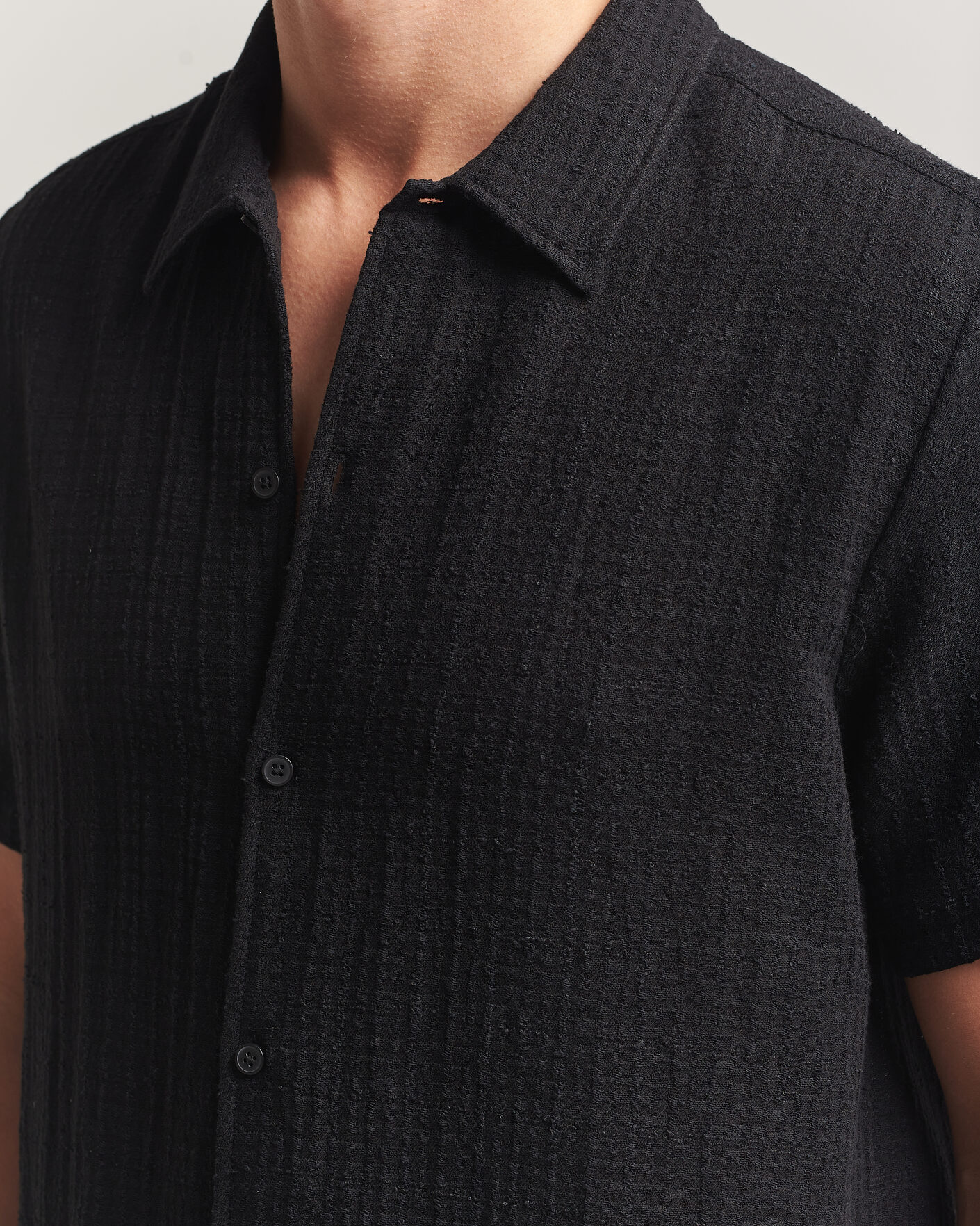 Herren | Hemden | Samsøe Samsøe | Avan Structured Short Sleeve Shirt Black
