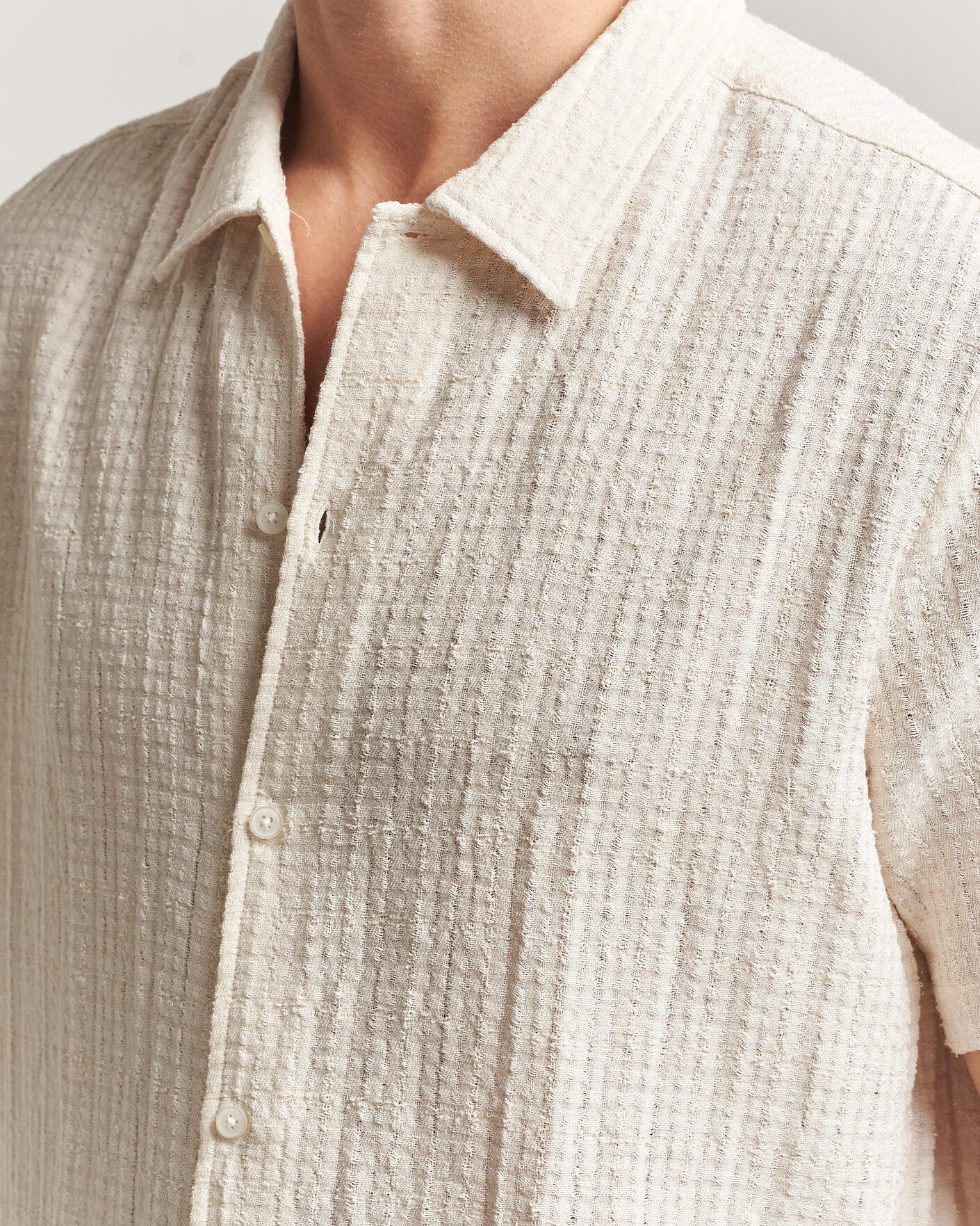 Herren | Hemden | Samsøe Samsøe | Avan Structured Short Sleeve Shirt Clear Cream