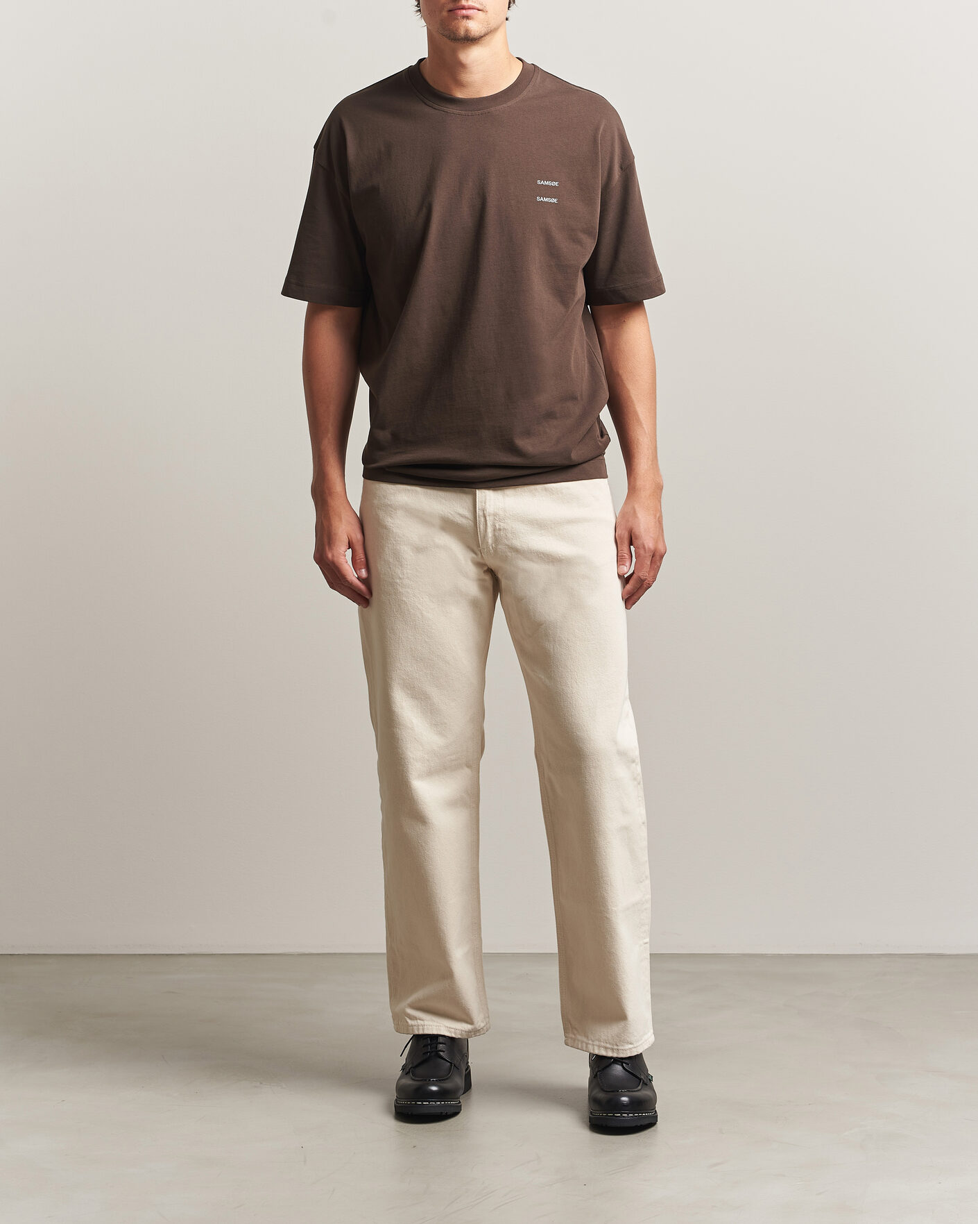 Herren | T-Shirts | Samsøe Samsøe | Joel Organic Cotton T-Shirt Turkish Coffee