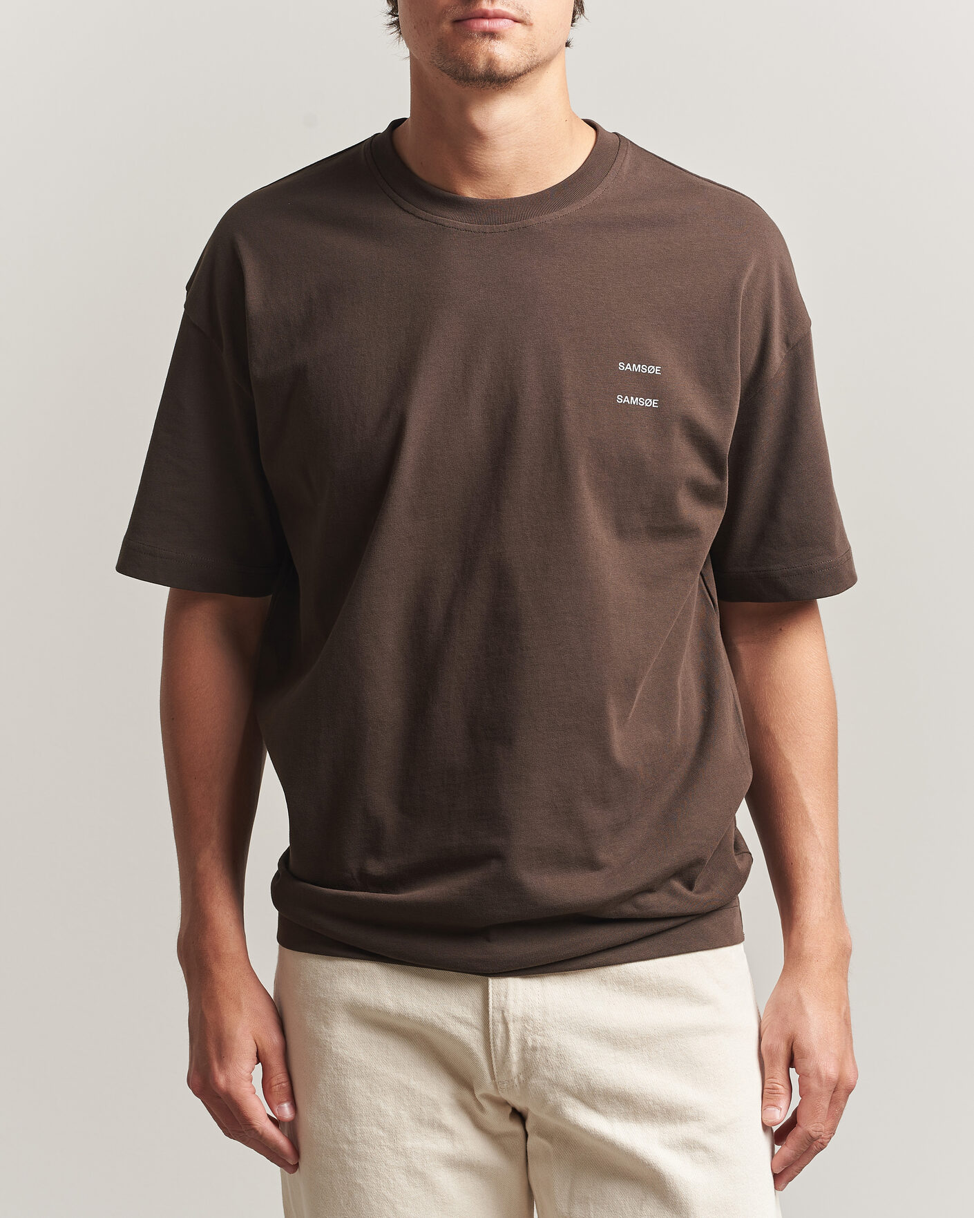 Herren | T-Shirts | Samsøe Samsøe | Joel Organic Cotton T-Shirt Turkish Coffee
