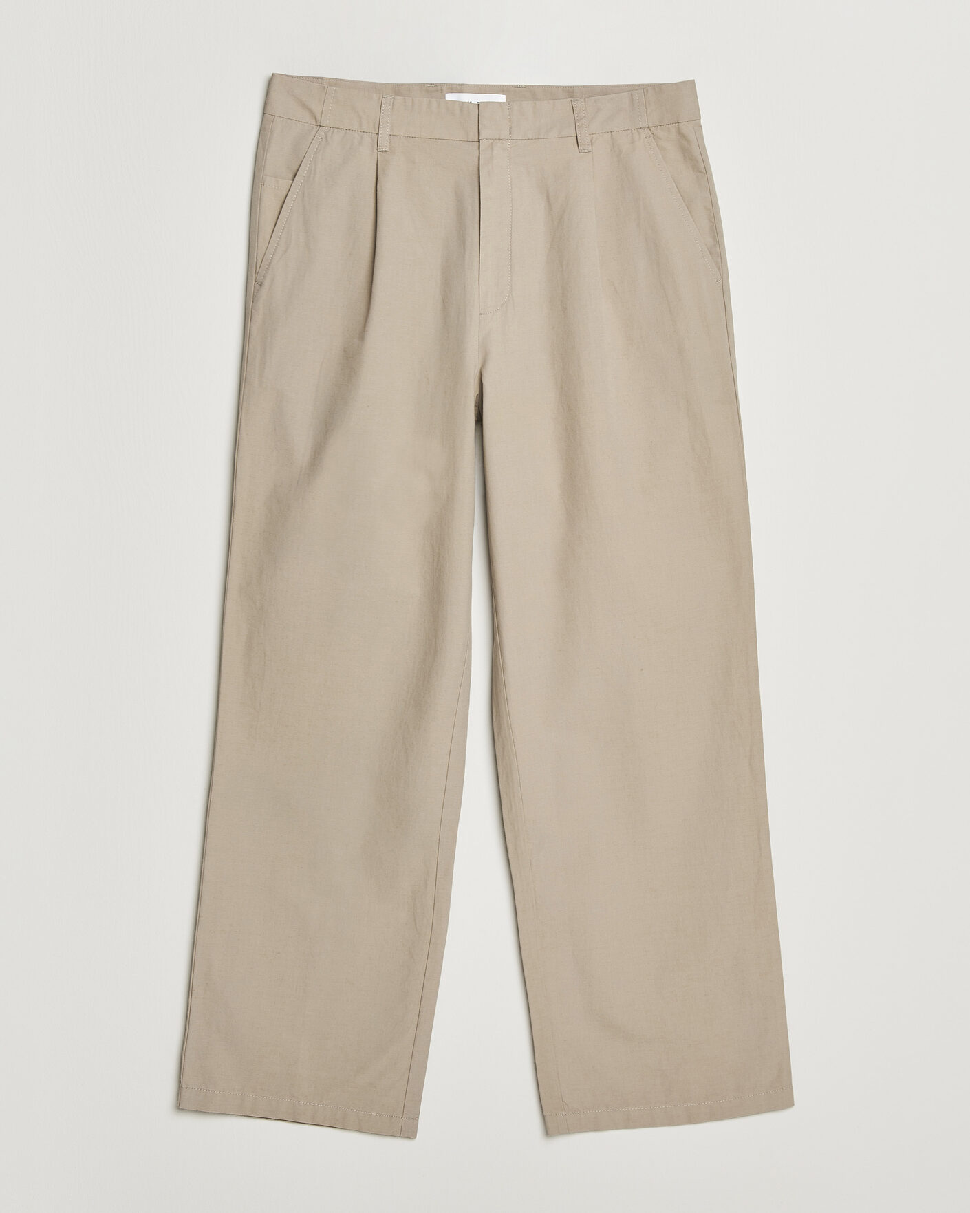 Herren | Hosen | Samsøe Samsøe | Valentin Cotton/Linen Pleated Trousers Aluminum