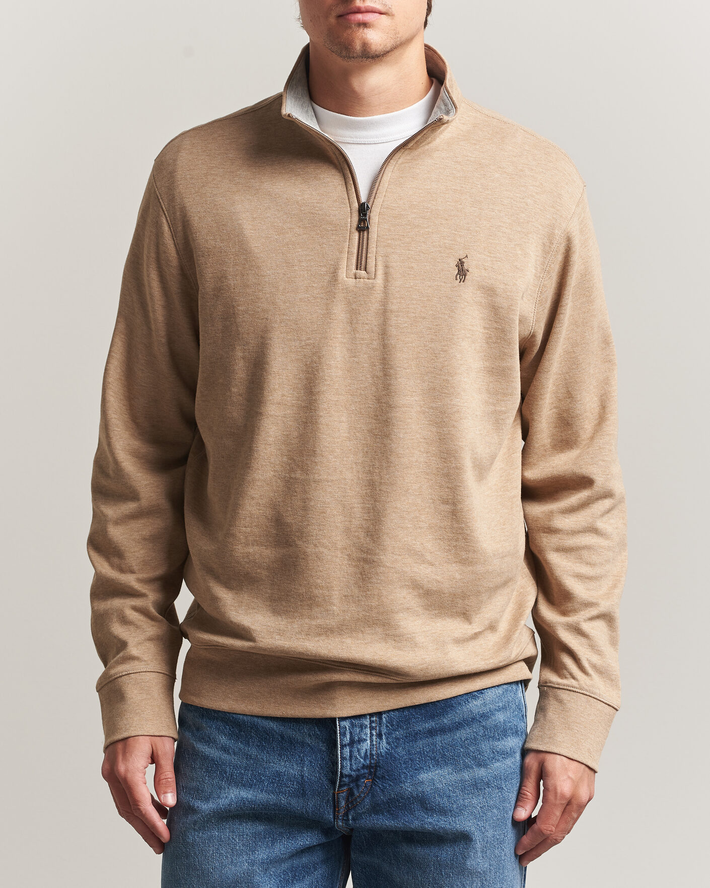 Herren | Pullover | Polo Ralph Lauren | Double Knit Half Zip Warm Brown