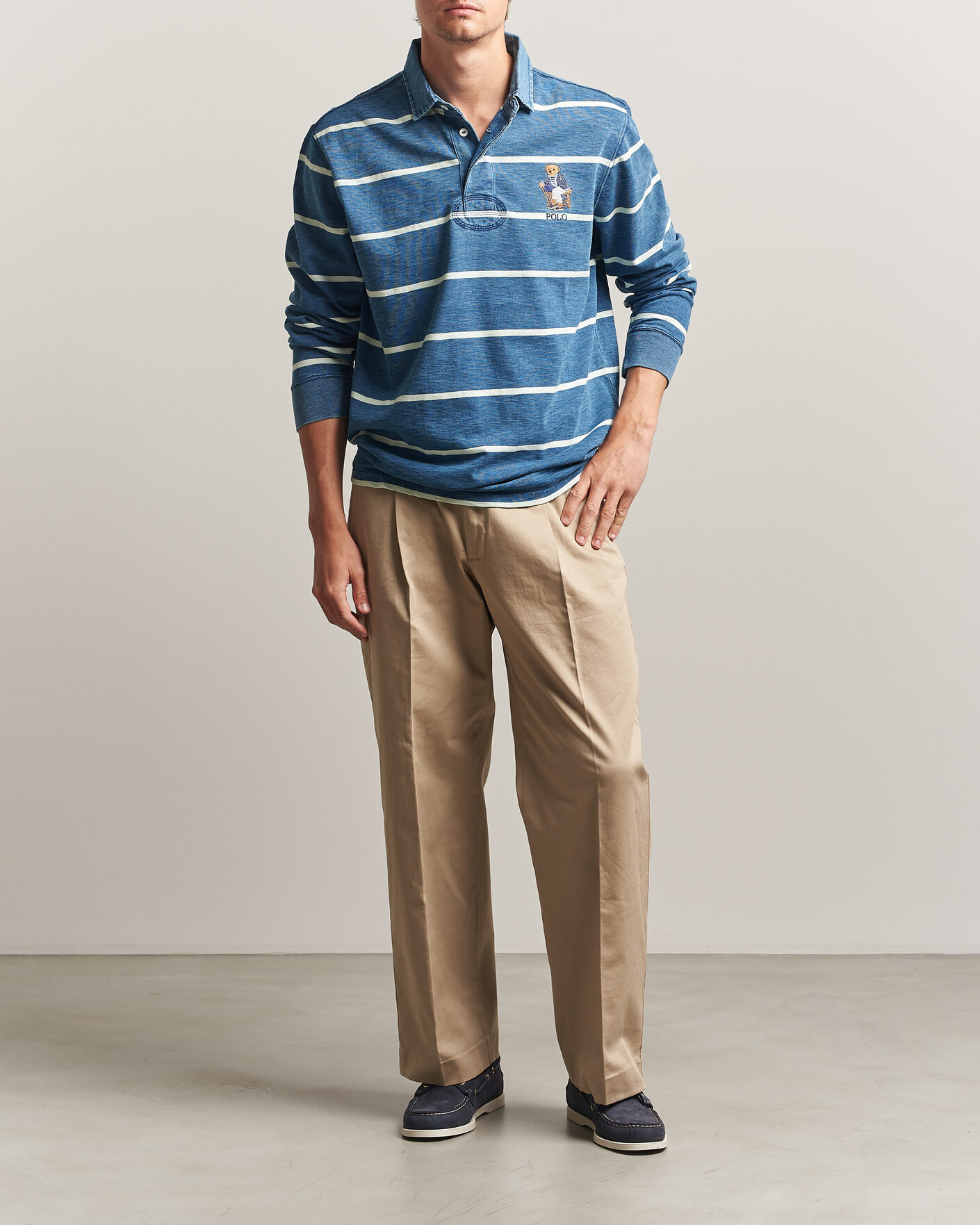 Herren | Pullover | Polo Ralph Lauren | Striped Indigo Rugby Newport Bear