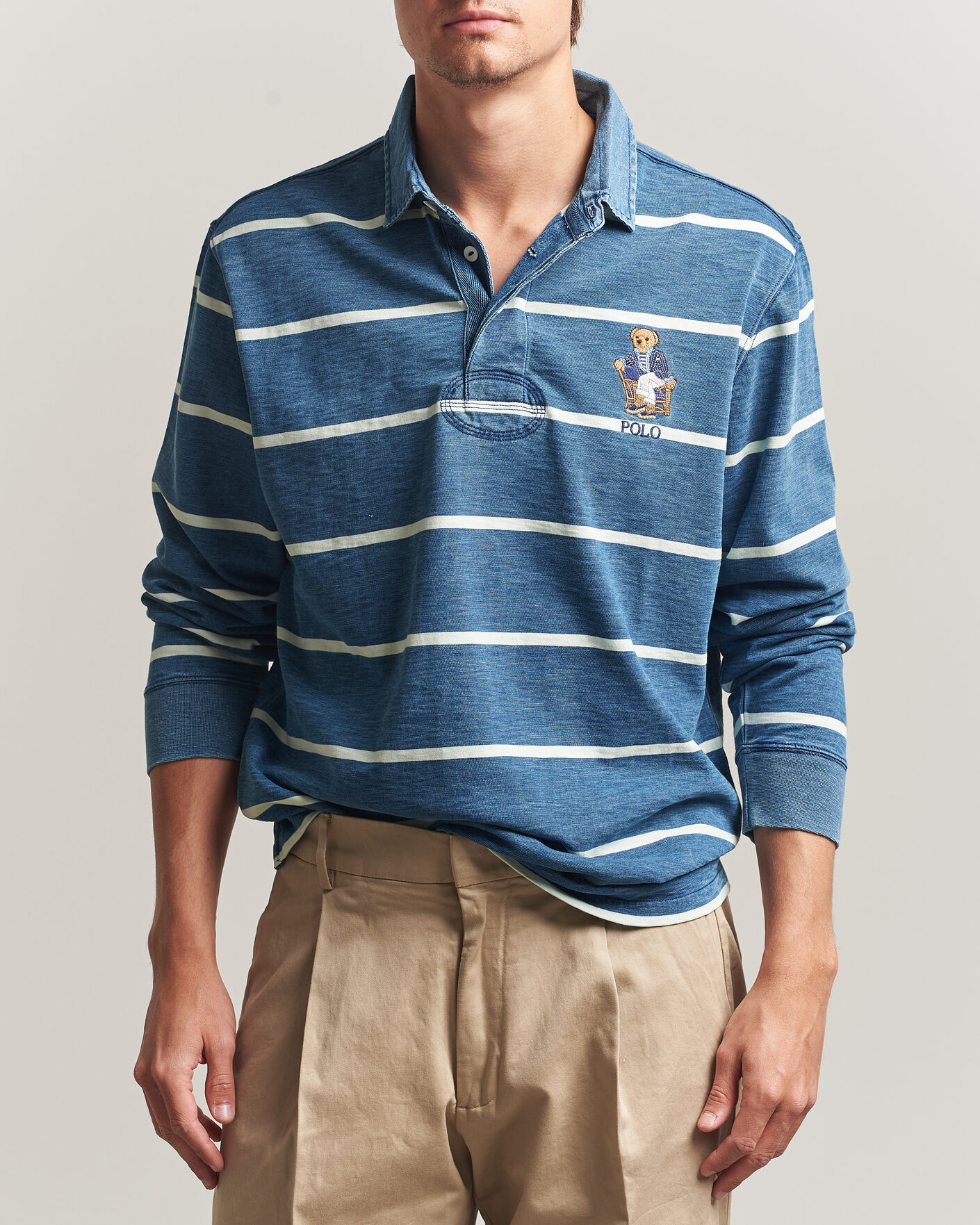 Herren | Pullover | Polo Ralph Lauren | Striped Indigo Rugby Newport Bear