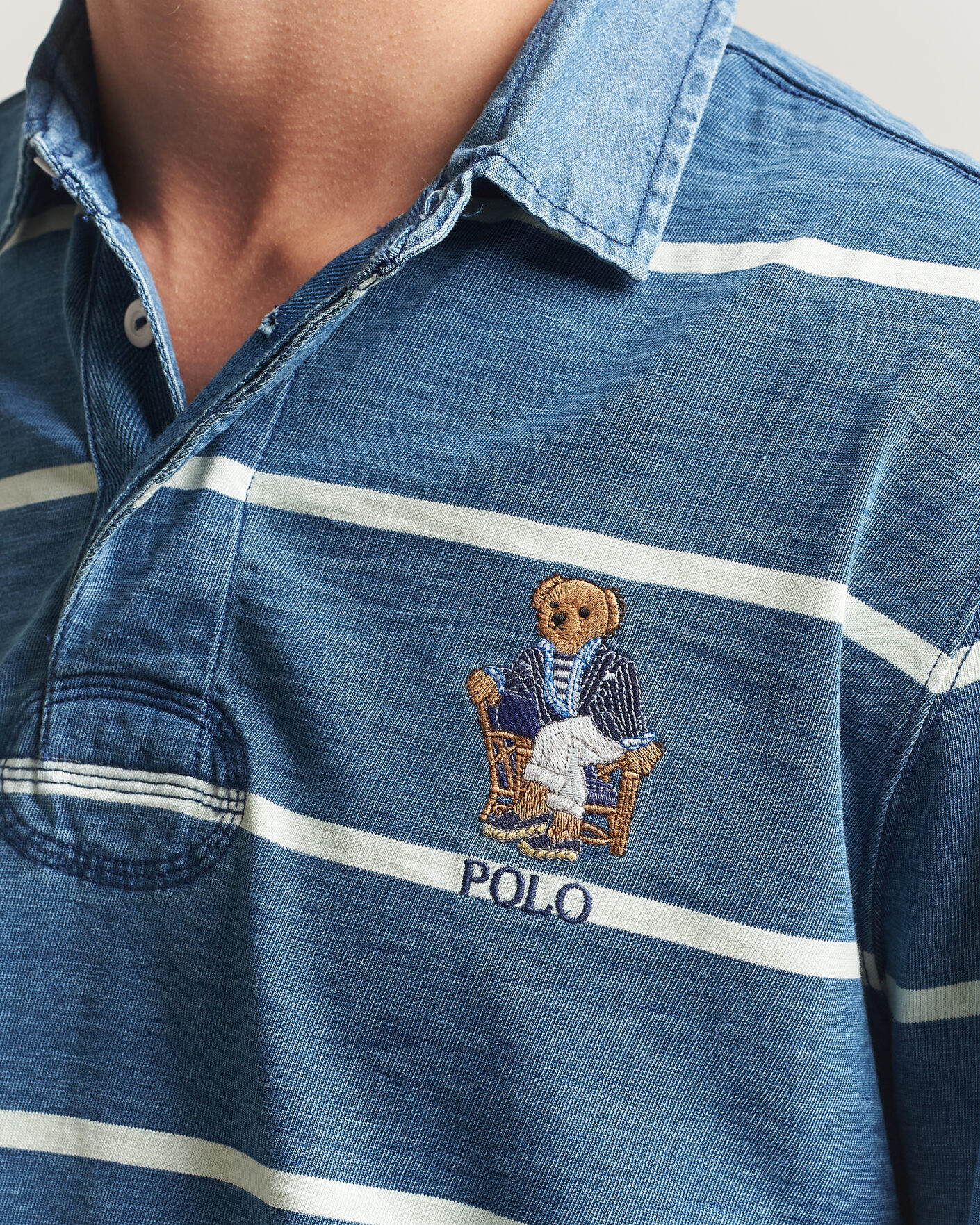 Herren | Pullover | Polo Ralph Lauren | Striped Indigo Rugby Newport Bear