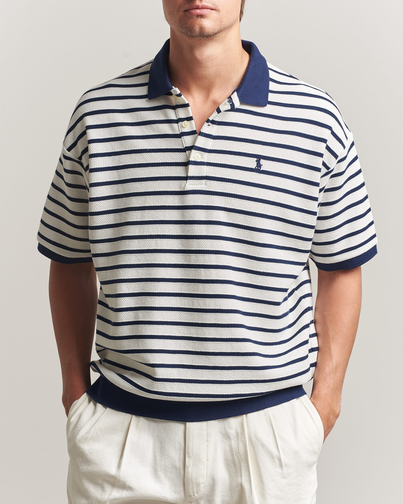 Herren | Poloshirts | Polo Ralph Lauren | Jacquard Interlock Striped Polo Nevis/Newport Navy