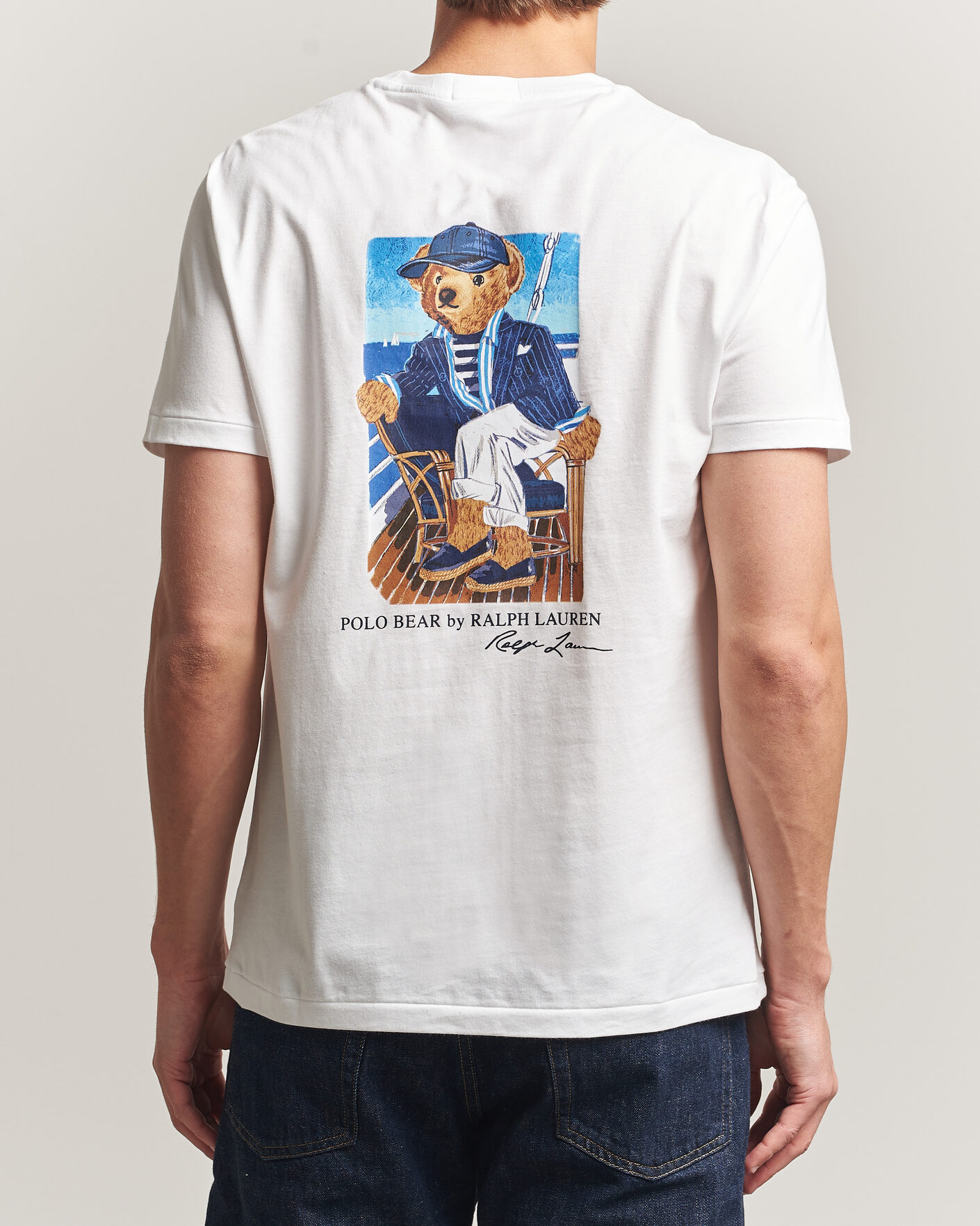 Herren | T-Shirts | Polo Ralph Lauren | Backprint Pocket Tee Newport Bear/White