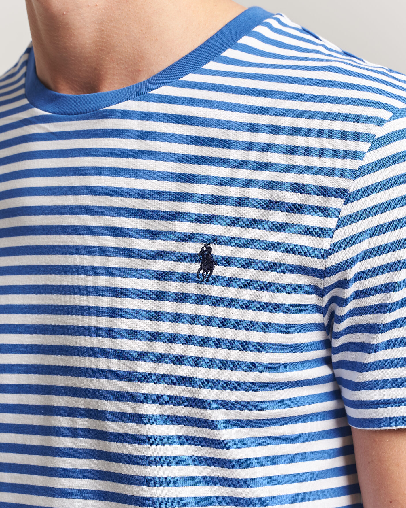 Herren | T-Shirts | Polo Ralph Lauren | Crew Neck Striped T-shirt New Iris Blue/White
