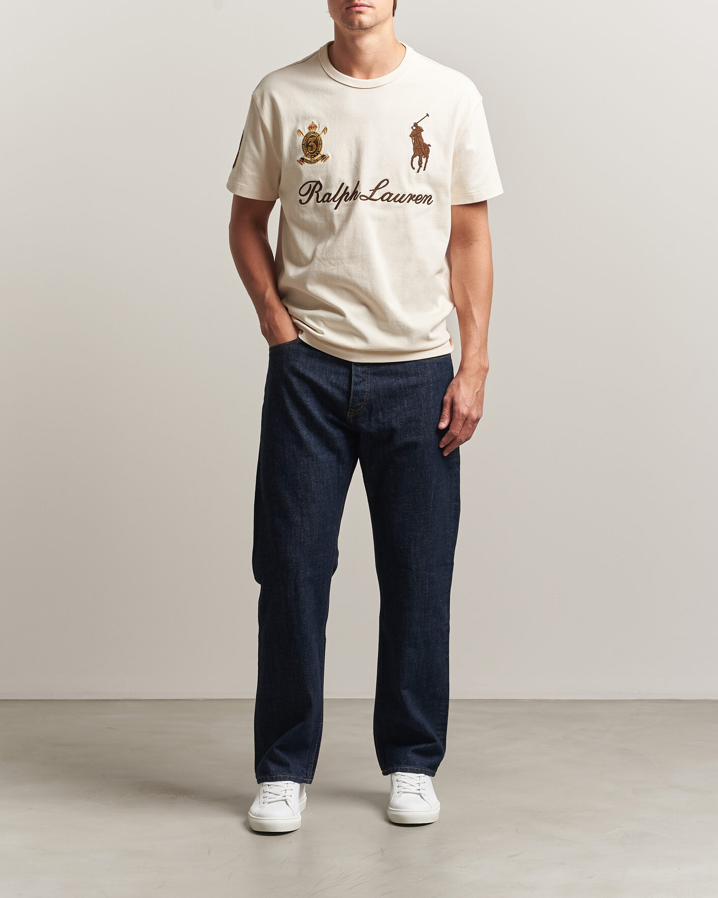 Herren | T-Shirts | Polo Ralph Lauren | Classic Fit Team T-shirt Guide Cream