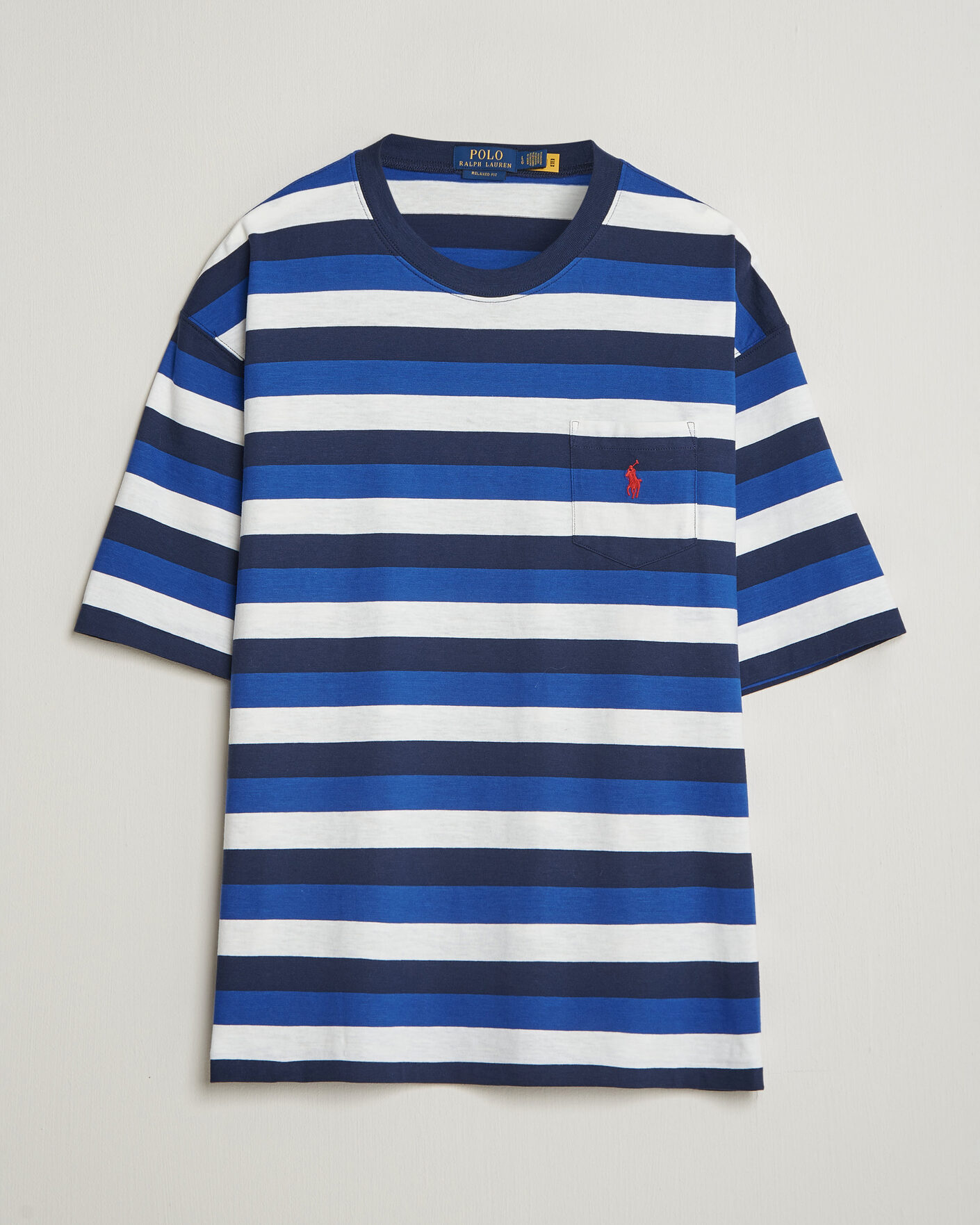 Herren | T-Shirts | Polo Ralph Lauren | Striped Pocket Tee Newport Navy Multi