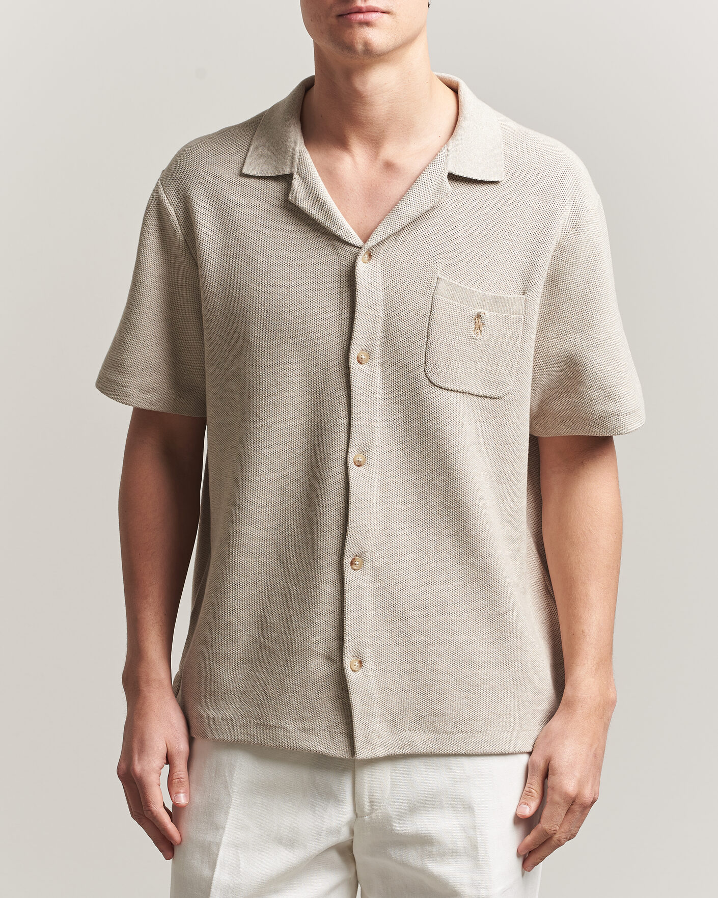 Herren | Hemden | Polo Ralph Lauren | Textured Camp Collar Cardigan Light Walnut Brown