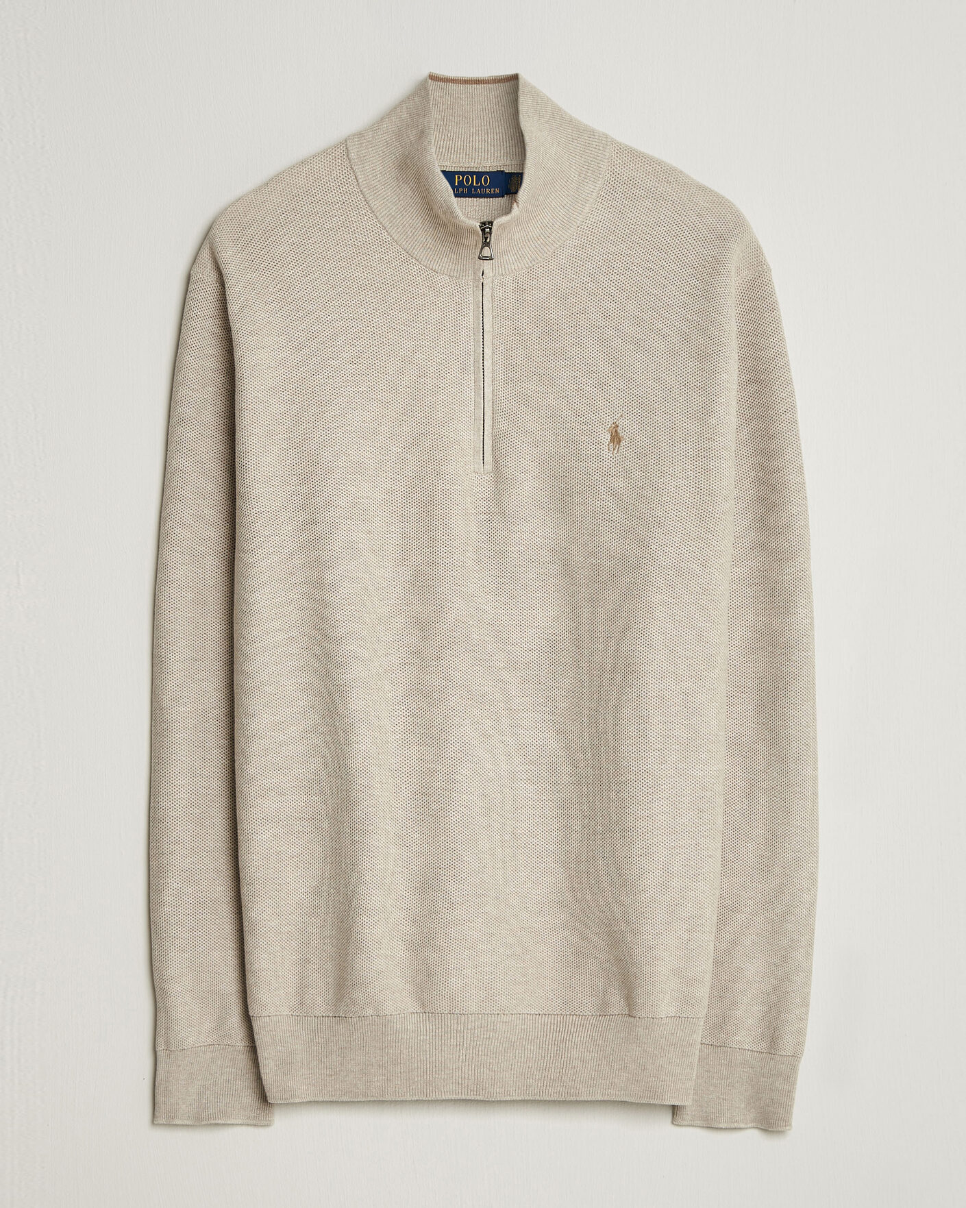Herren | Pullover | Polo Ralph Lauren | Textued Half-Zip Light Walnut Brown Heather