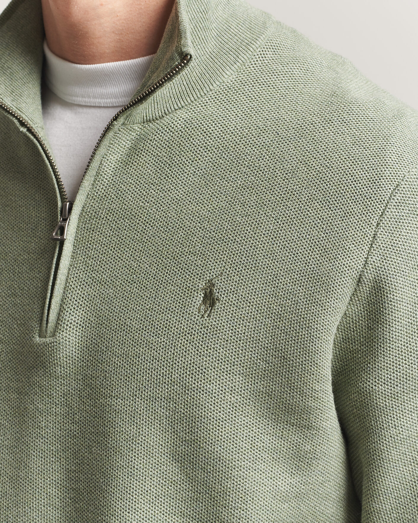Herren | Pullover | Polo Ralph Lauren | Textued Half-Zip Fern Green Heather