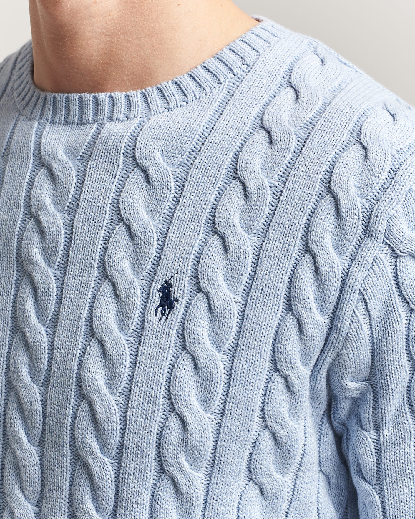 Herren | Pullover | Polo Ralph Lauren | Cotton Cable Pullover Blue Hyacinth Heather